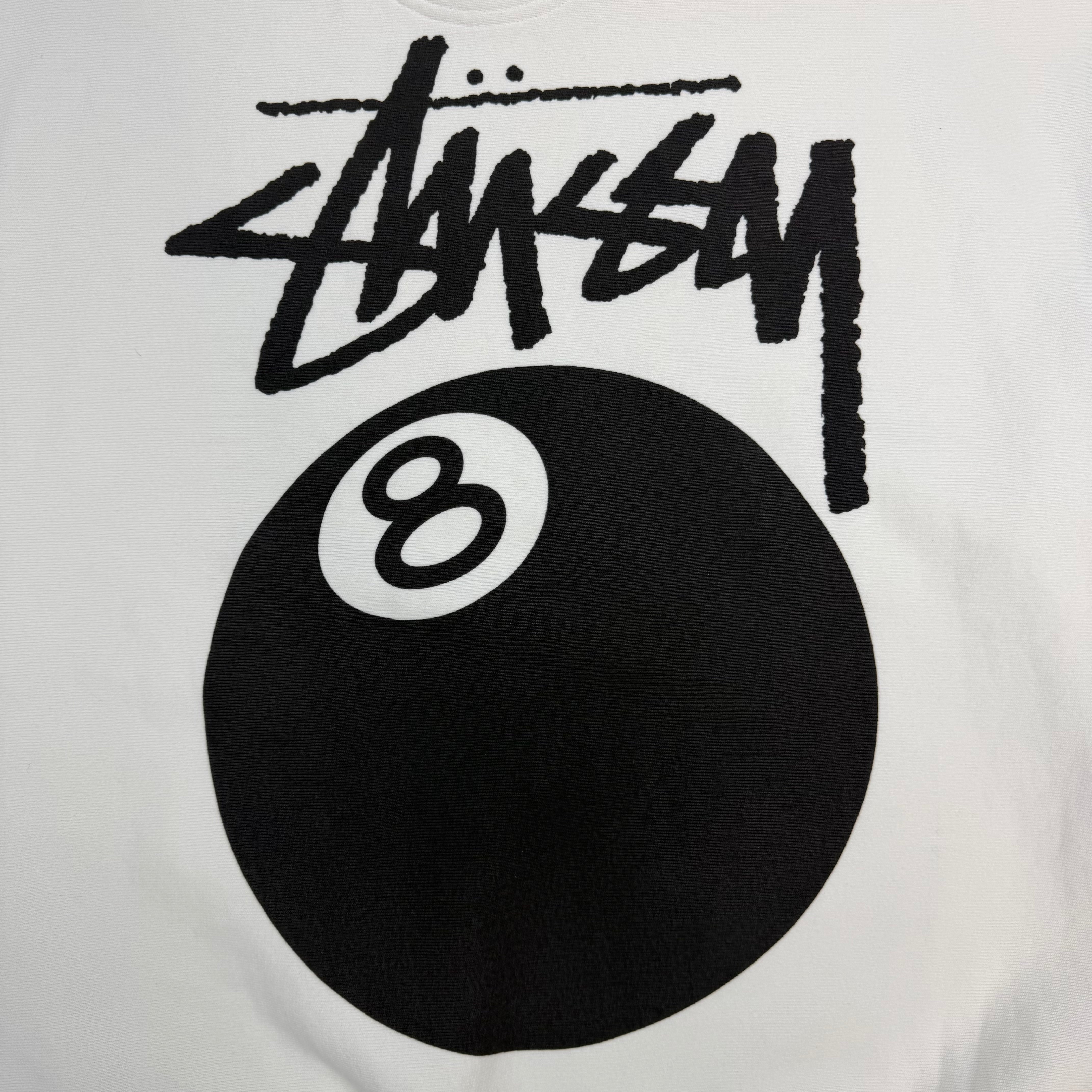 Stussy 8 Ball Pigment Dyed Crewneck White