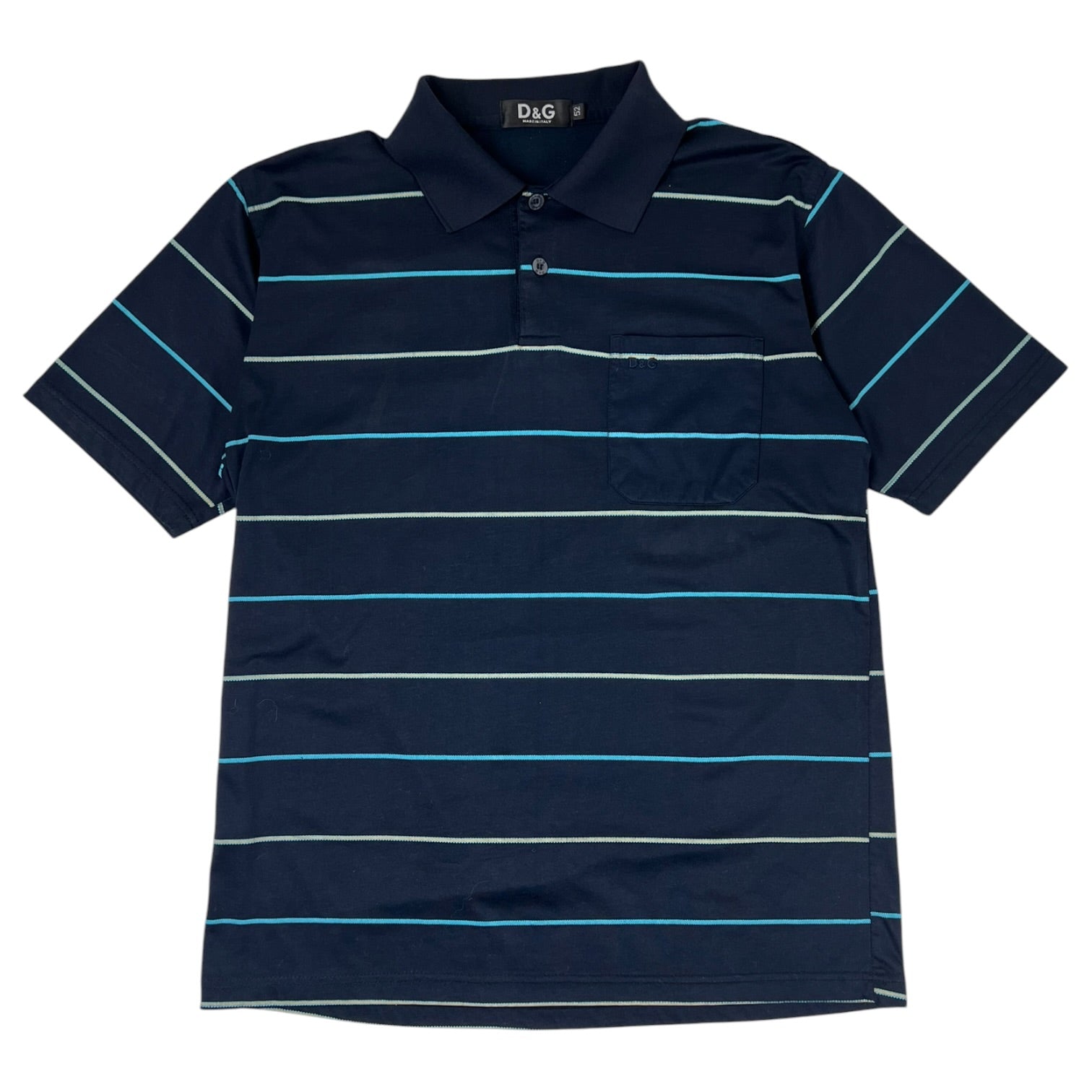 Dolce & Gabbana Striped Polo Blue