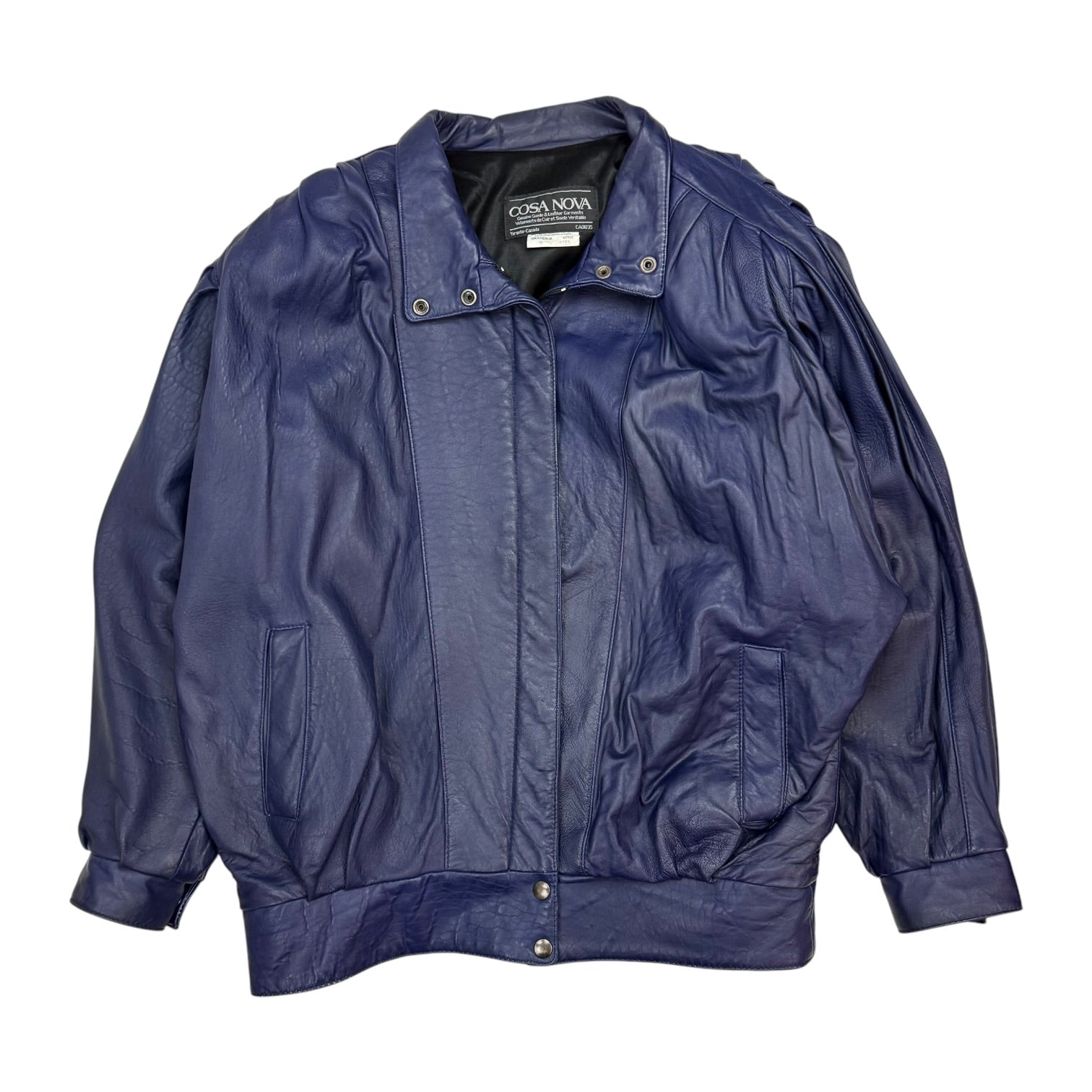 Vintage Cosa Nova Leather Jacket Deep Blue