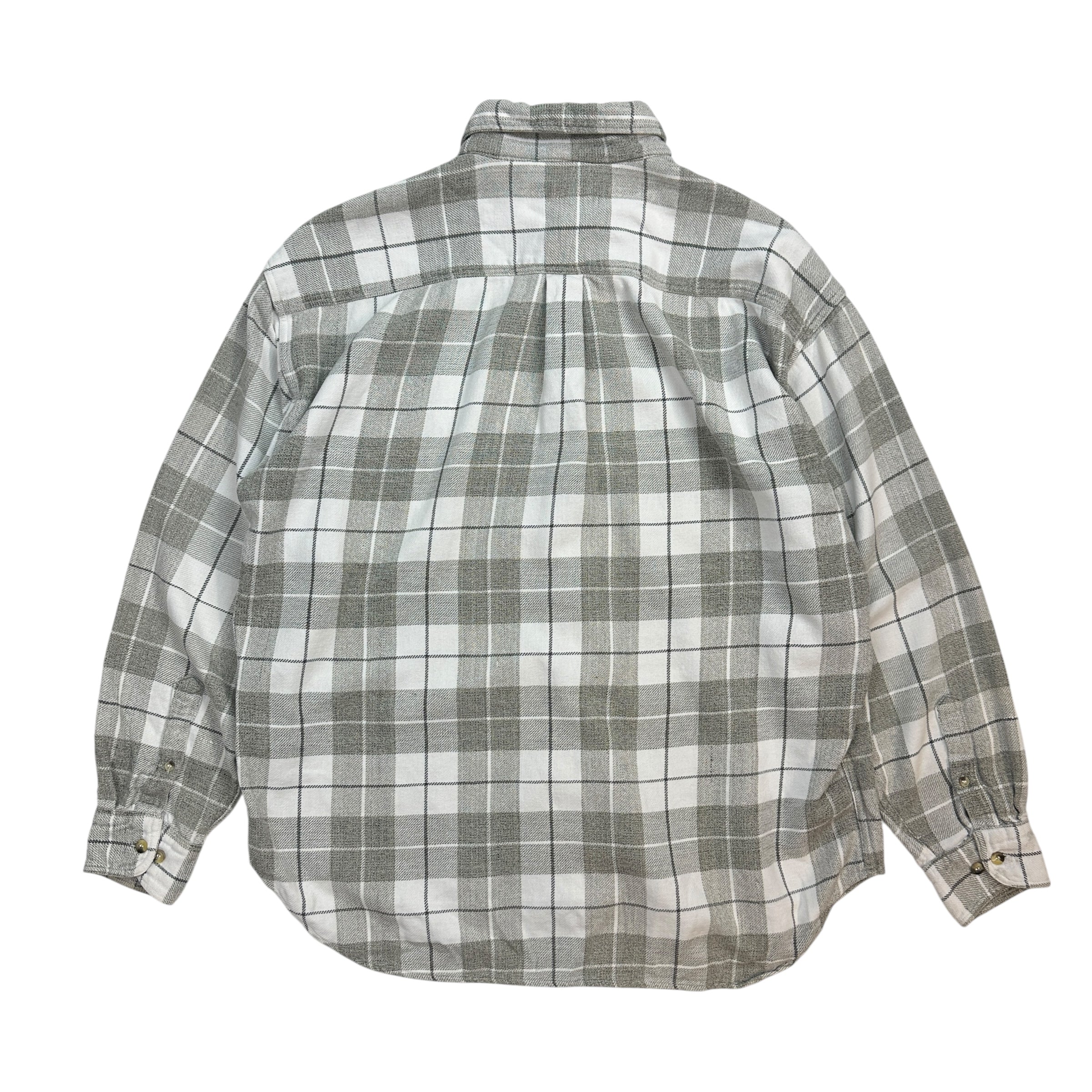 Vintage Plaid Button Up Shirt Grey/White