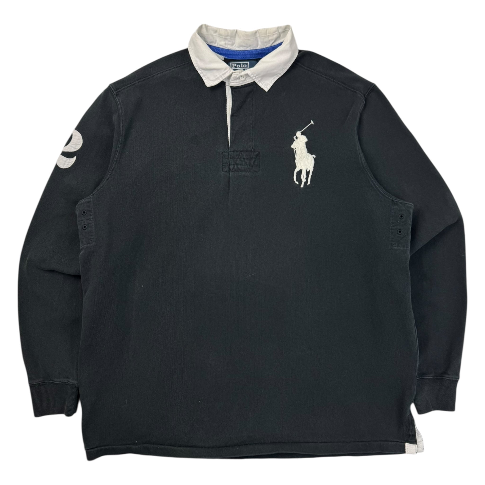 Vintage Polo Ralph Lauren Big Pony Rugby Shirt Black