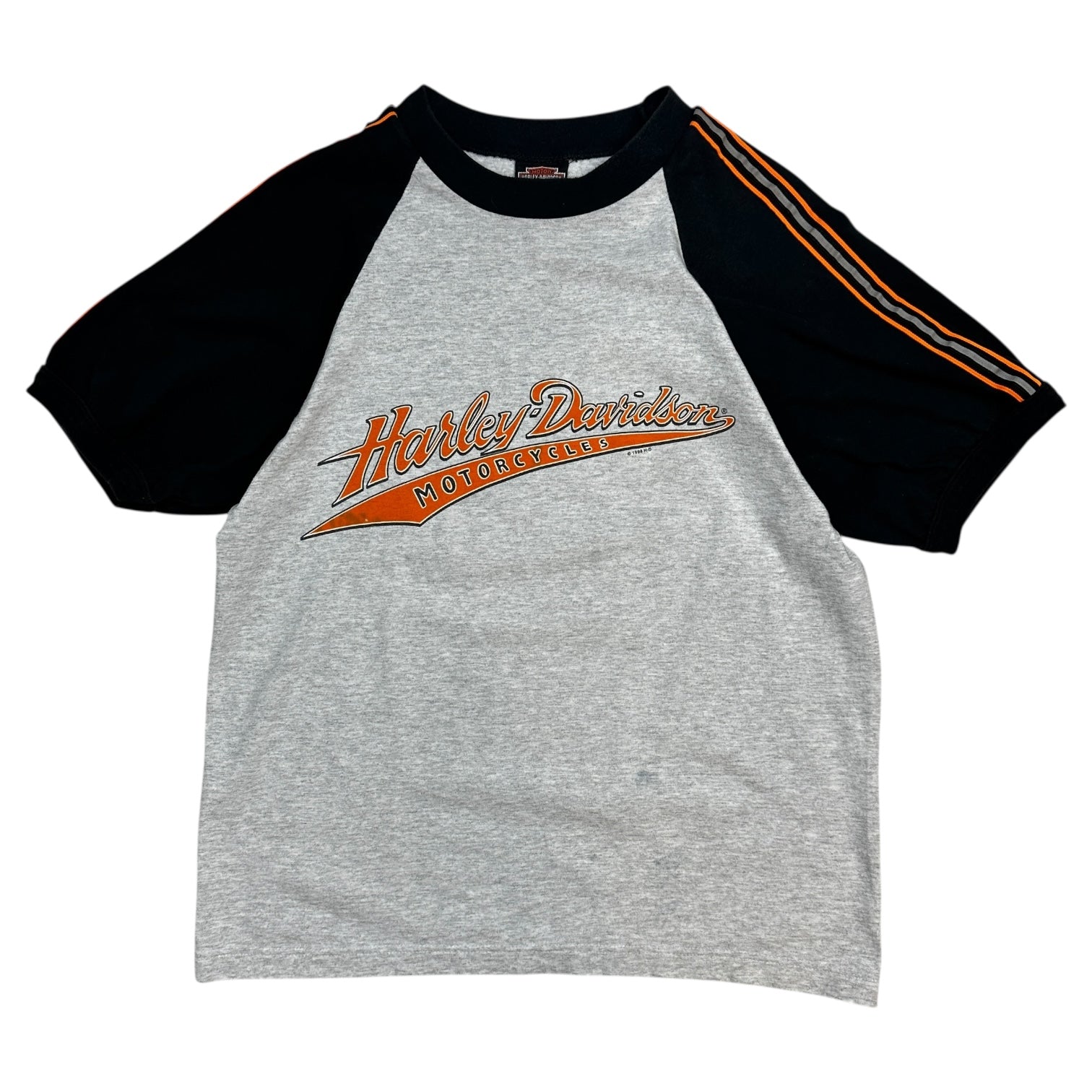 Vintage Harley Davidson Raglan T-Shirt Grey