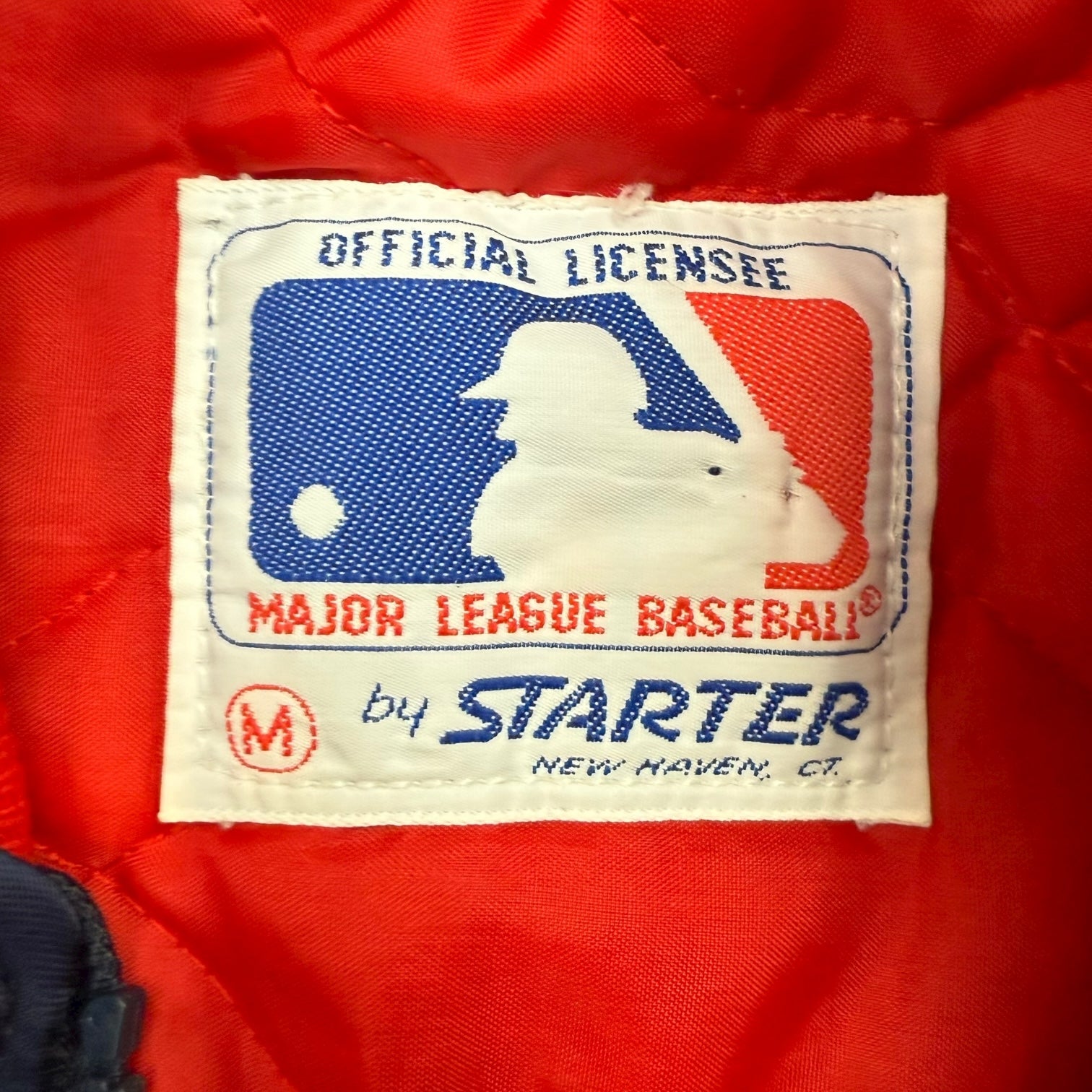 Vintage Starter Anaheim Angels Satin Bomber Jacket Blue/Red