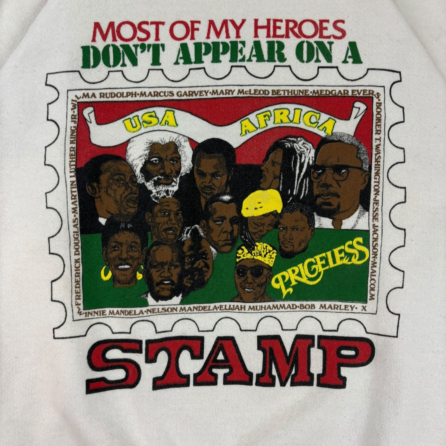 Vintage “Most Of My Heroes Don’t Appear On A Stamp” Crewneck White