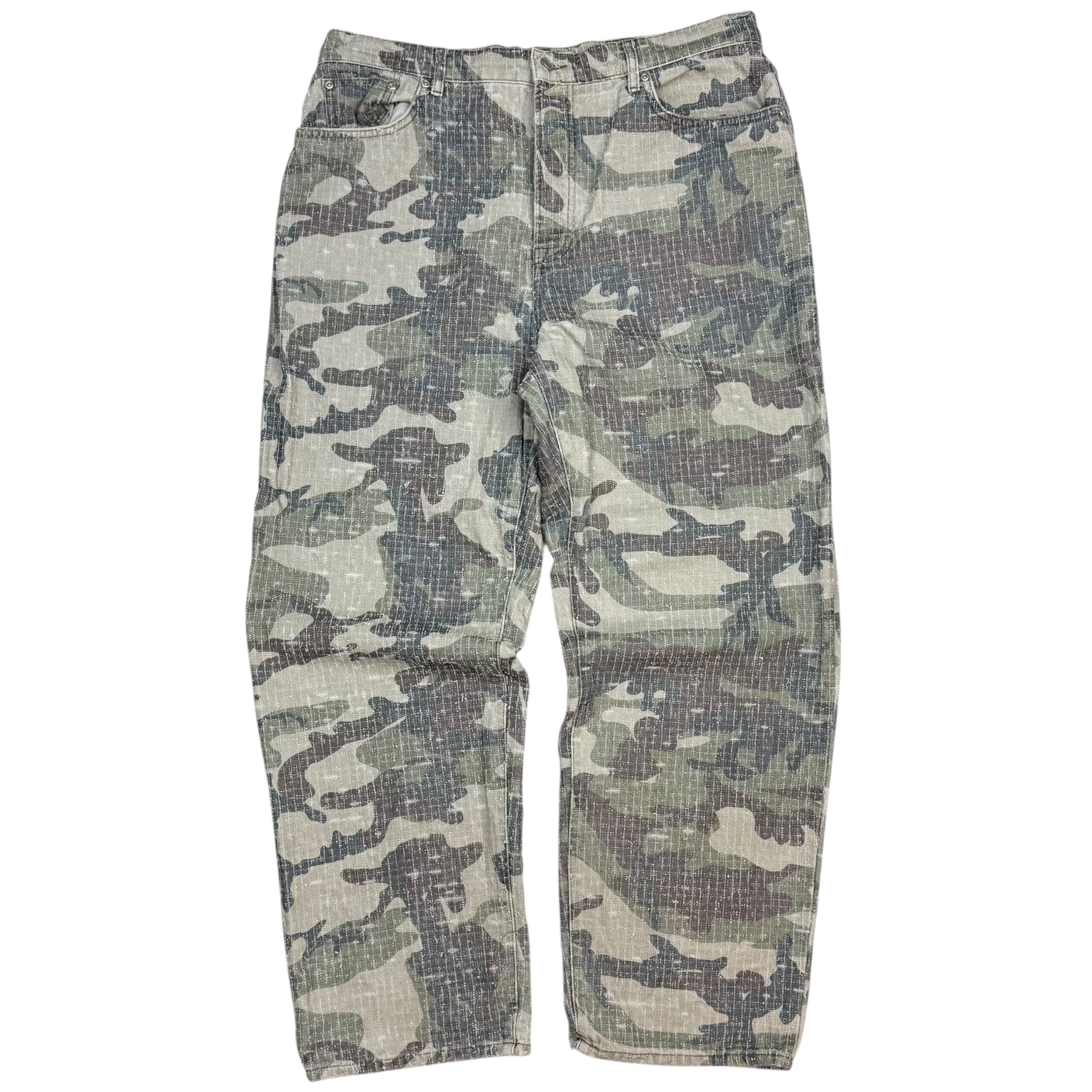 Stussy Needlepunch Big Ol’ Jeans Woodland Camo