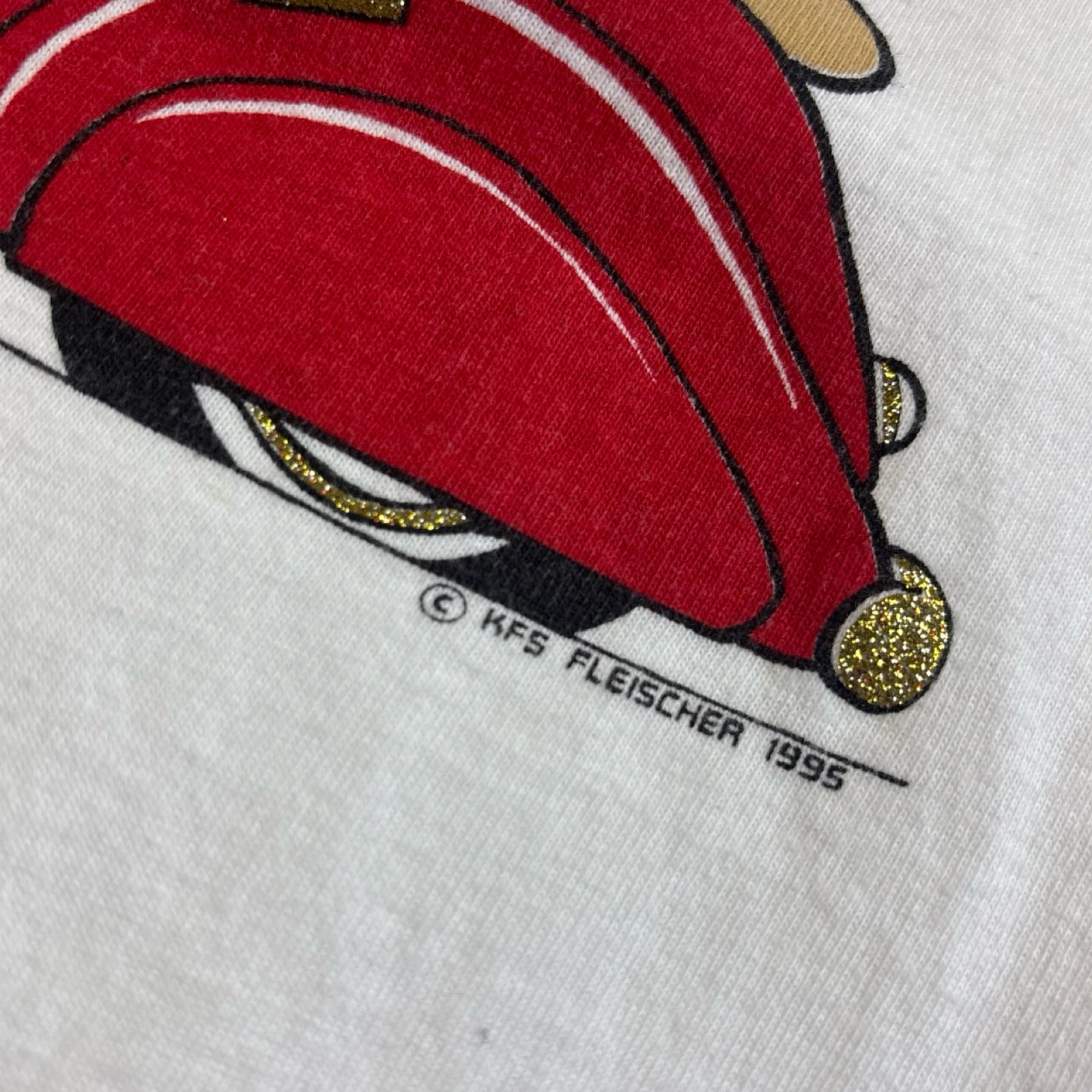 1995 Betty Boop Western Glitter T-Shirt White