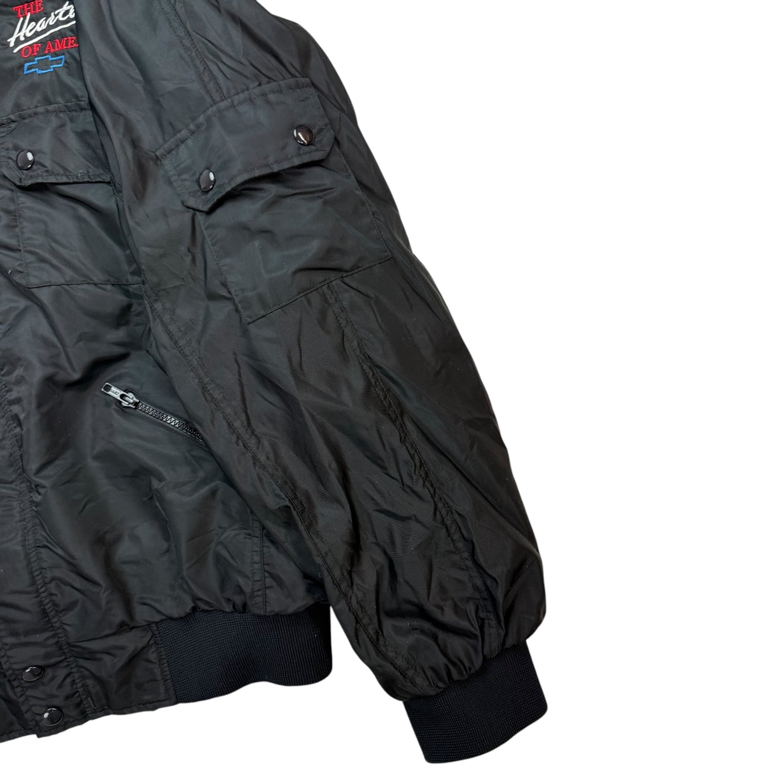 Vintage Chevrolet ‘The Heartbeat Of America’ Bomber Jacket Black