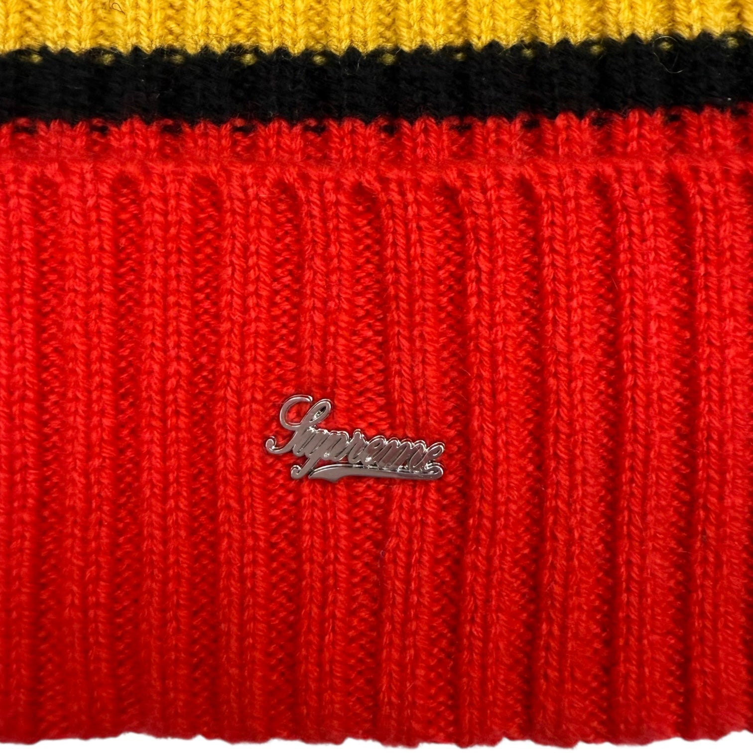Supreme Stripe Cashmere Beanie Red