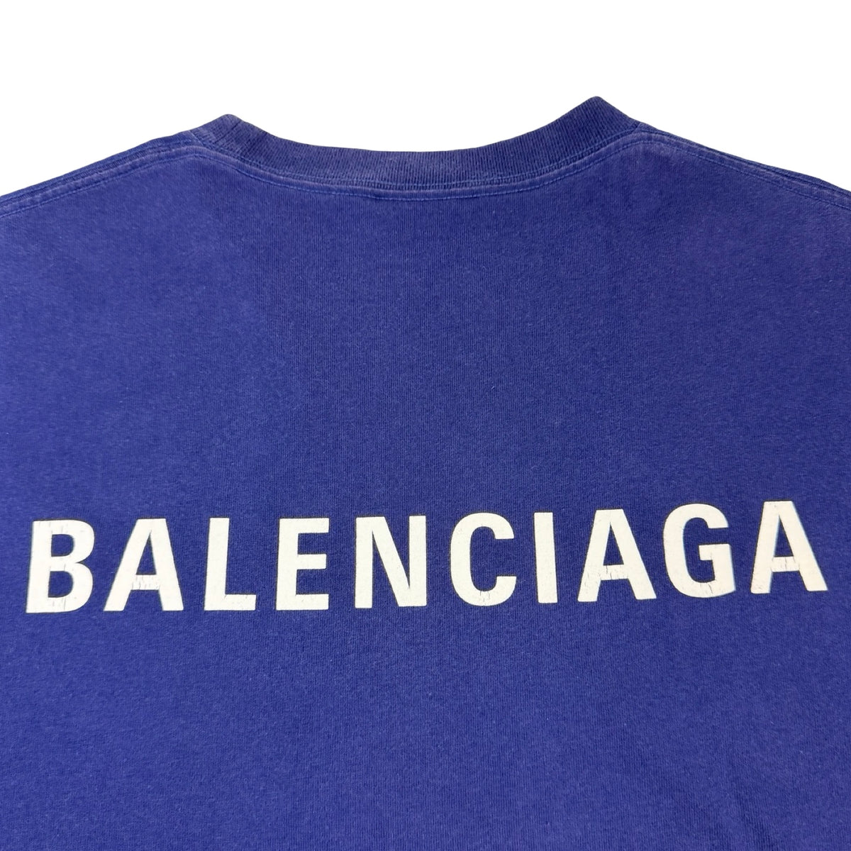 Balenciaga Logo Medium Fit T-Shirt Marine Blue