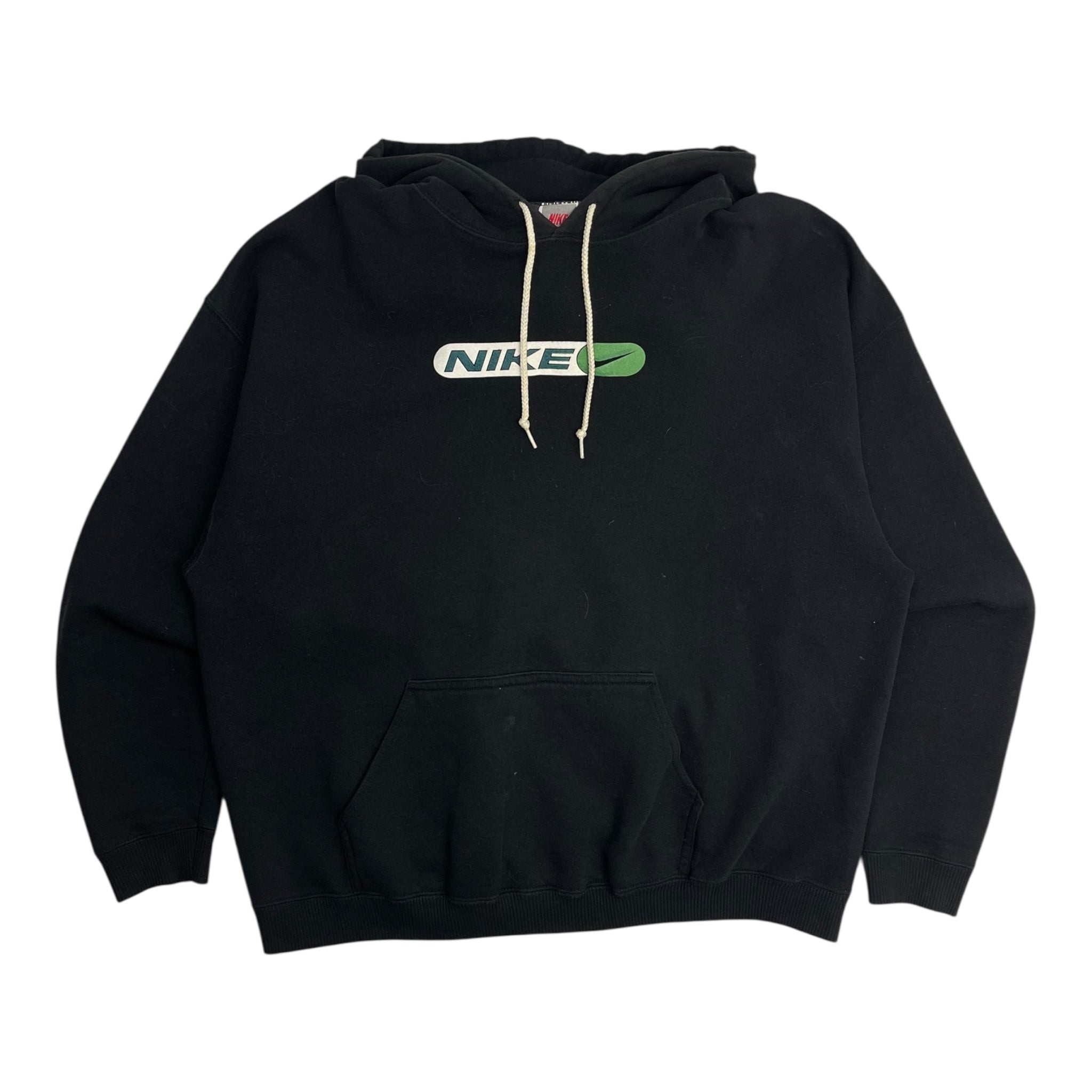 Vintage Nike Center Logo Hooded Sweatshirt Black