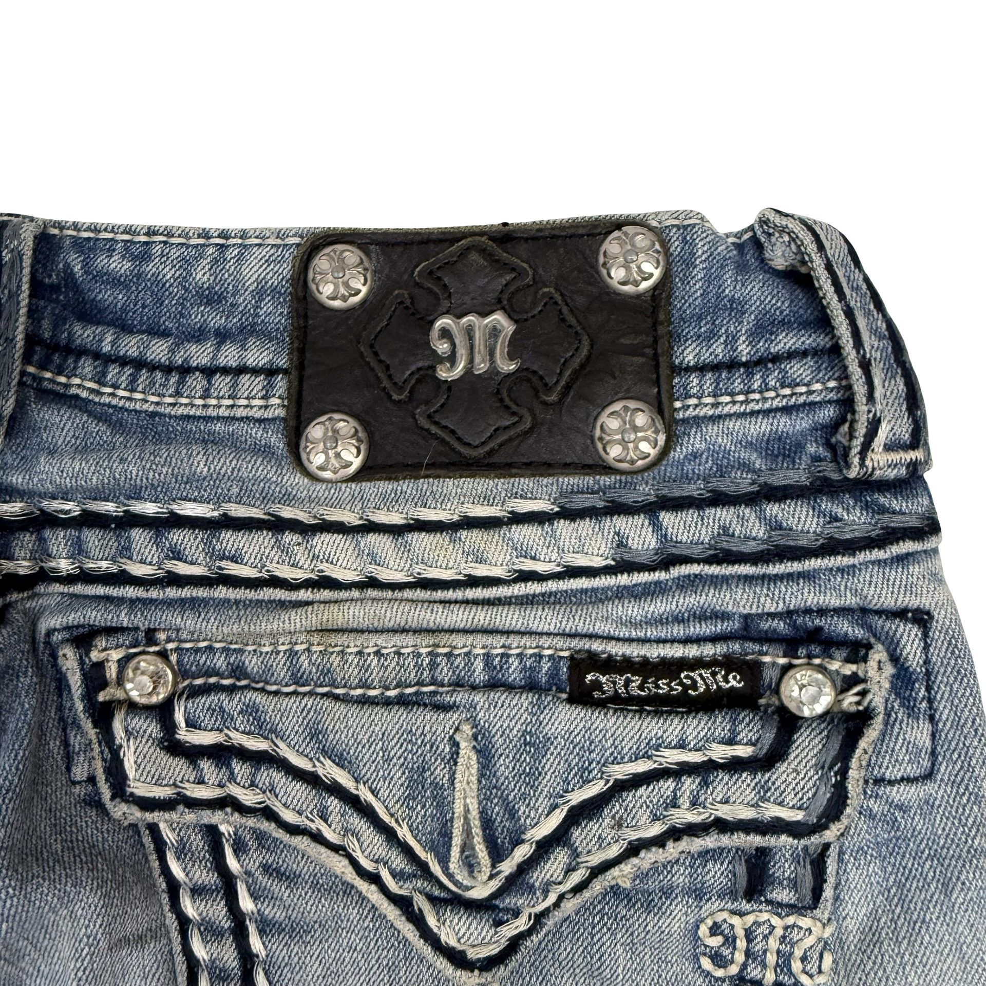 (W) Vintage Miss Me Skinny Denim Pants Light Wash