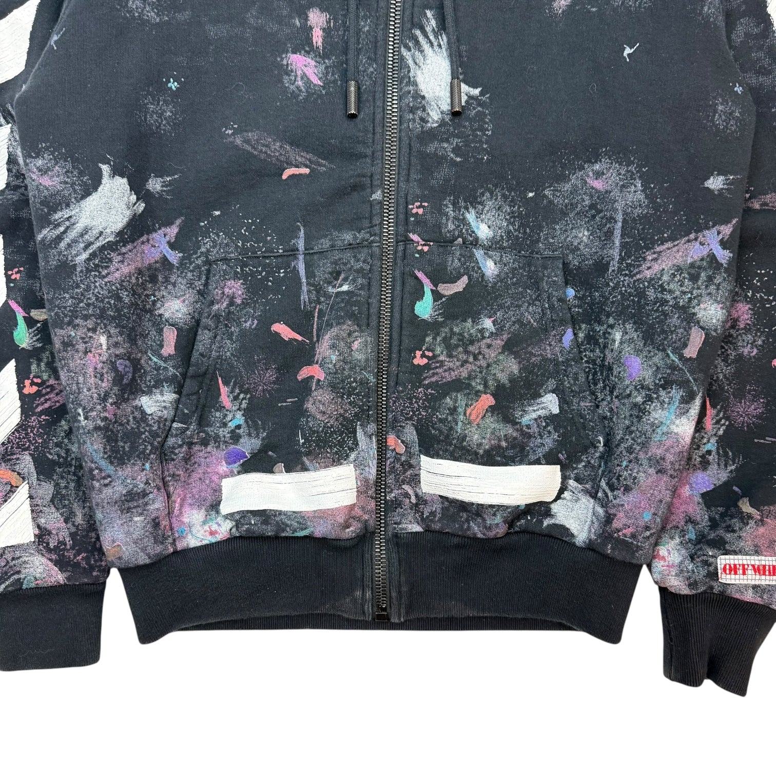 Off-White Galaxy Brushed Zip Up Hoodie Black