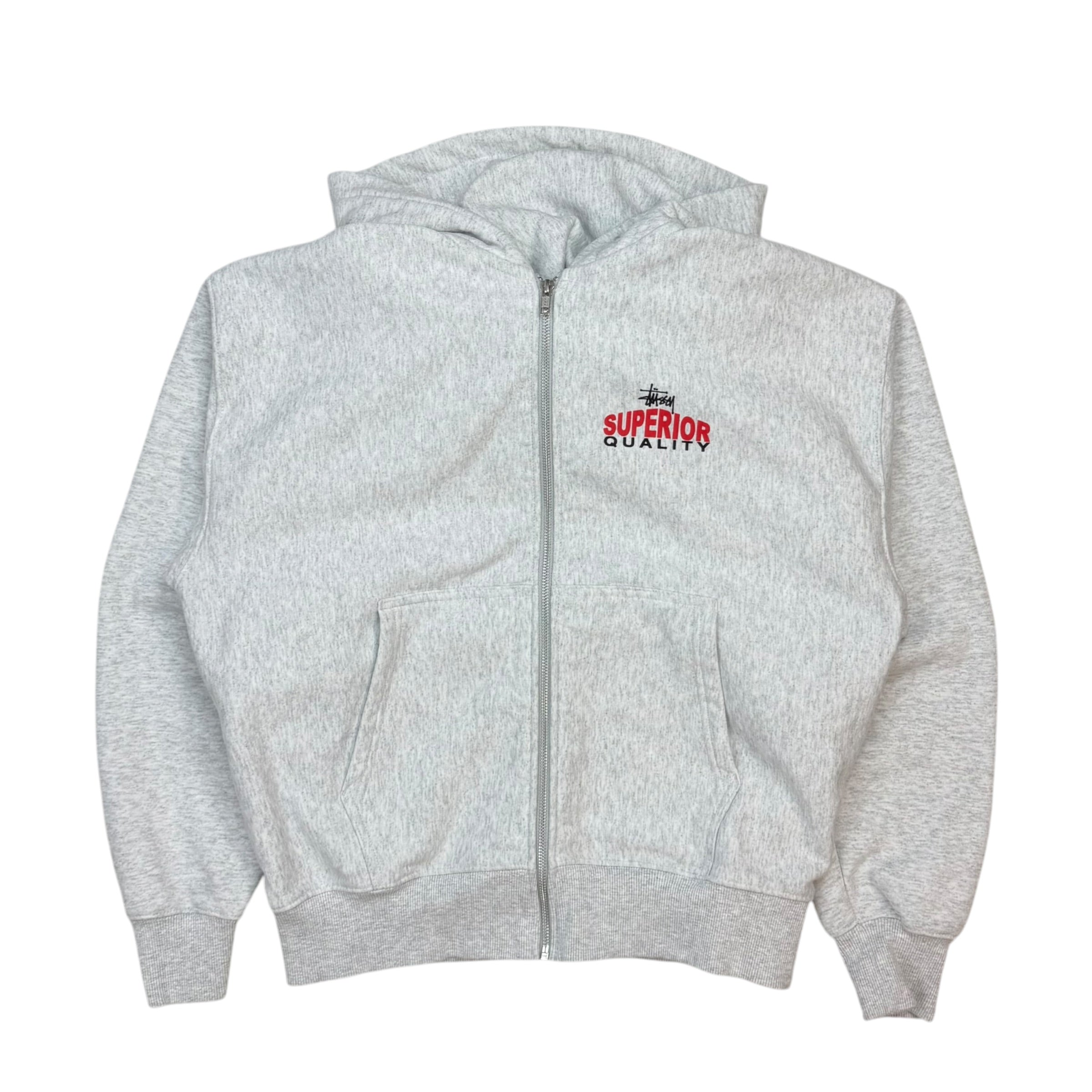 Stussy Superior Quality Zip Hoodie Ash Grey