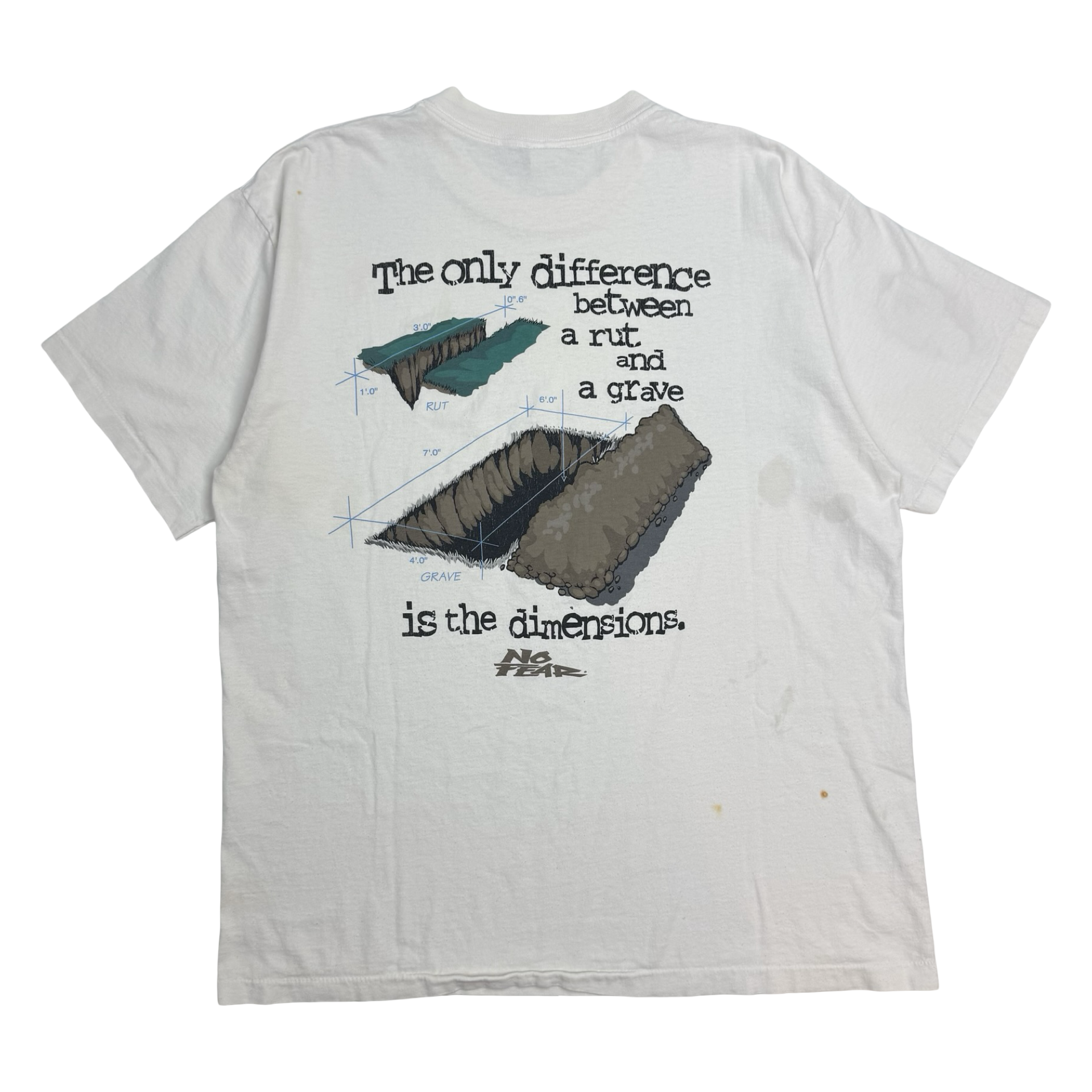 Vintage No Fear ‘…Rut And A Grave…’ Tee White