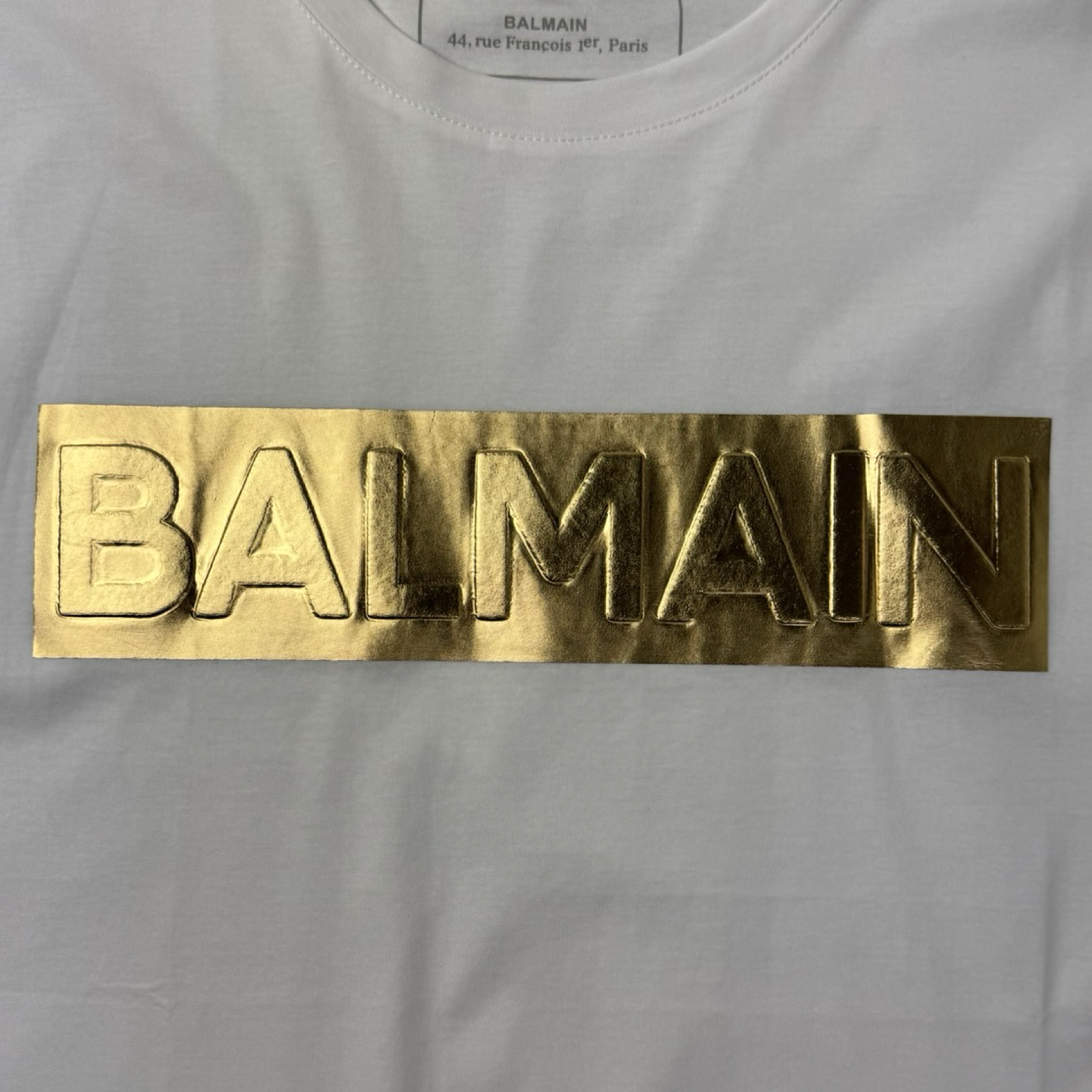Balmain Paris Logo T-Shirt White/Gold