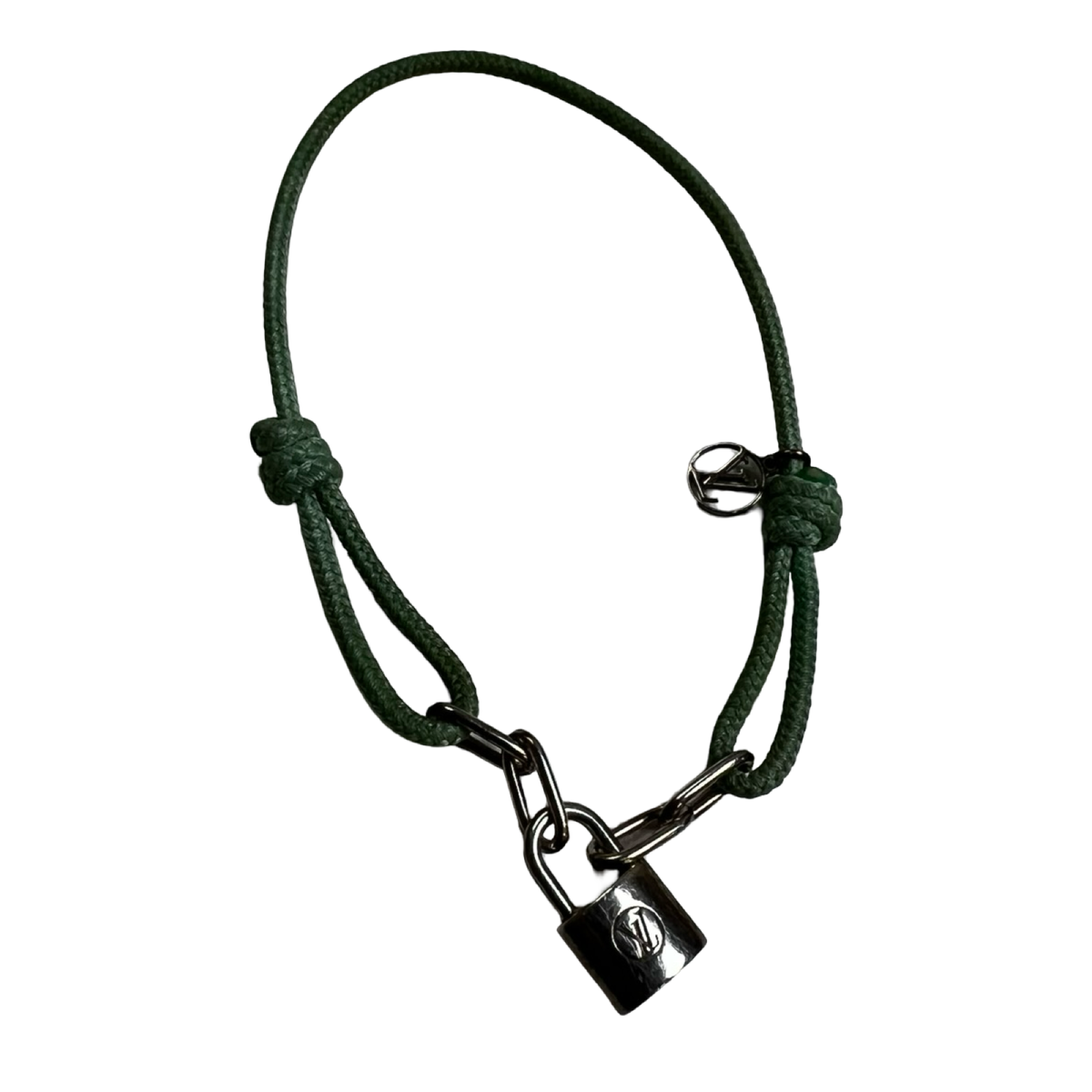Louis Vuitton x Virgil Abloh Silver Lockit Green Cord Bracelet