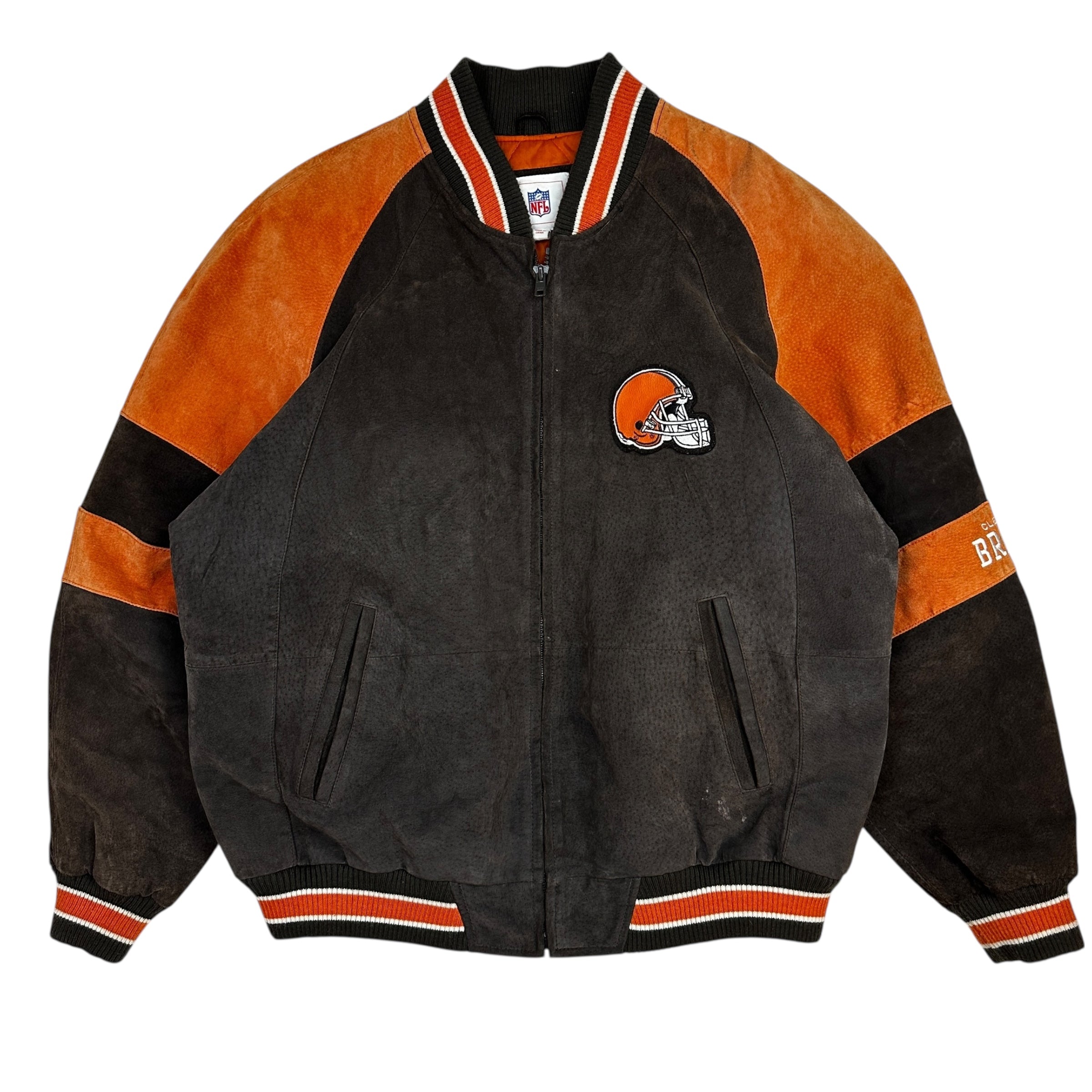 Vintage Cleveland Browns Suede Varsity Brown/Orange