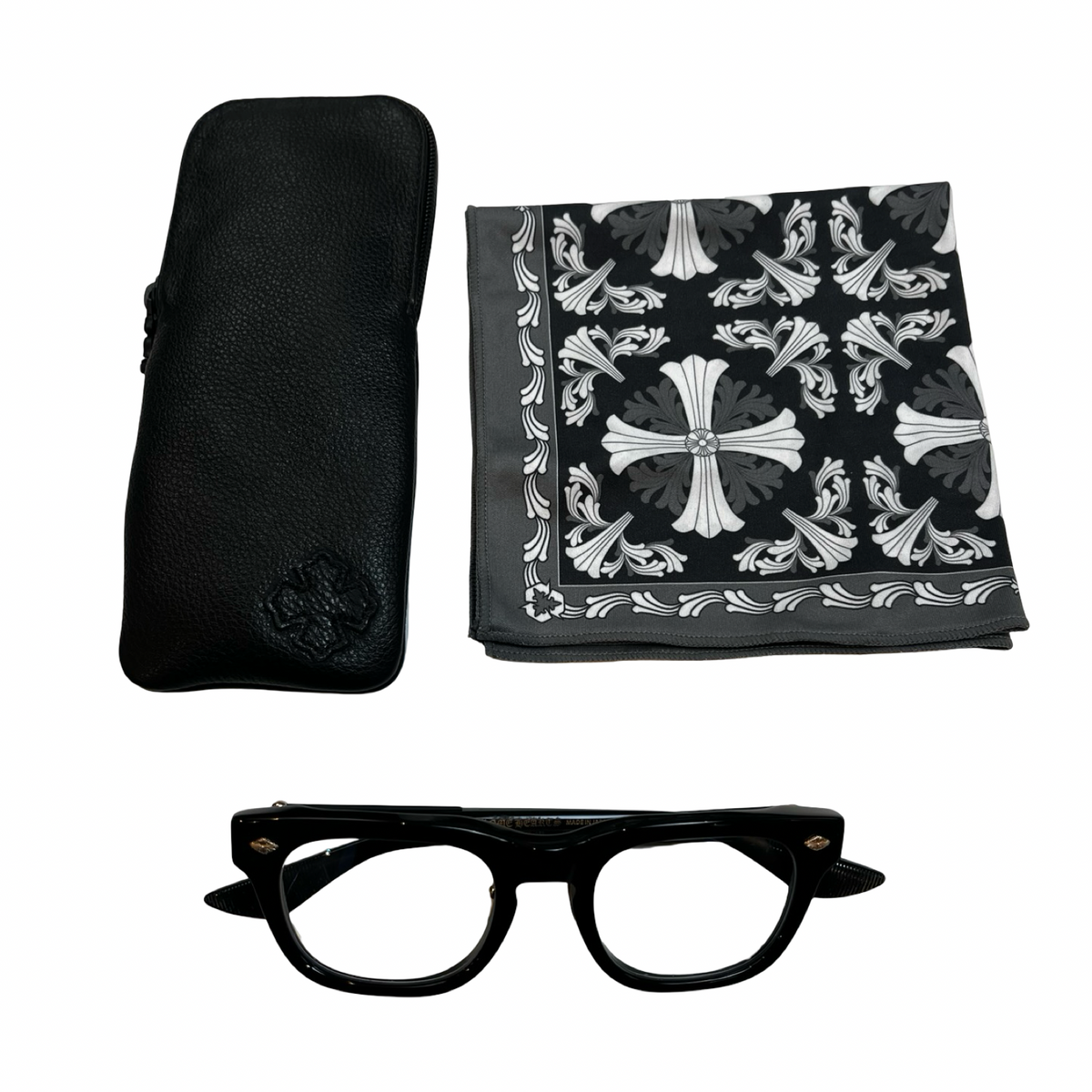 Chrome Hearts Baggins A Square Frame Optical Glasses Black Acetate