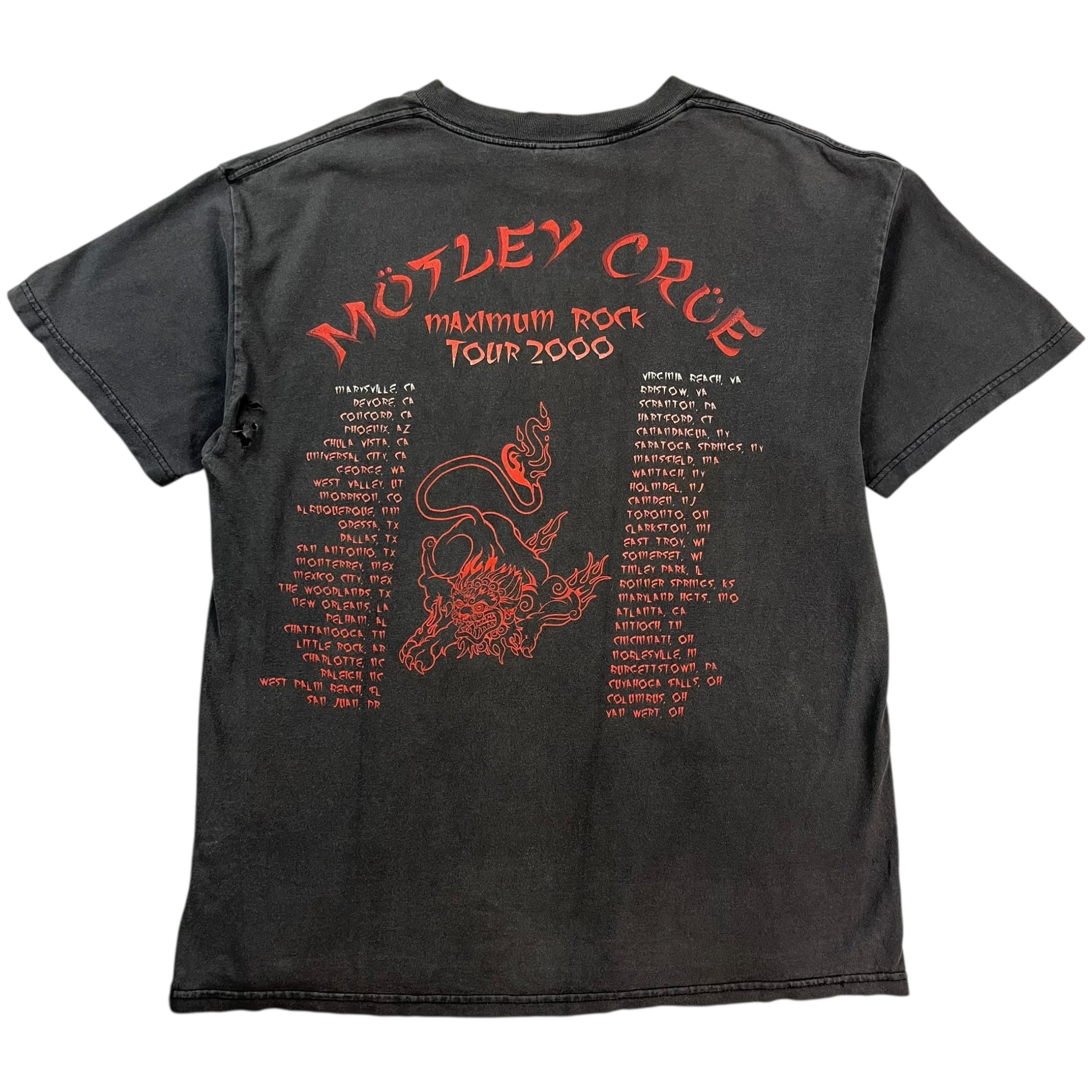 2000 Motley Crüe Maximum Rock Tour Tee Black