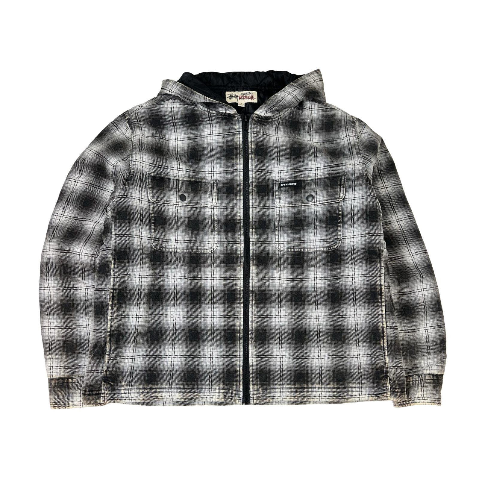 Stüssy Zip Hooded Plaid Shirt