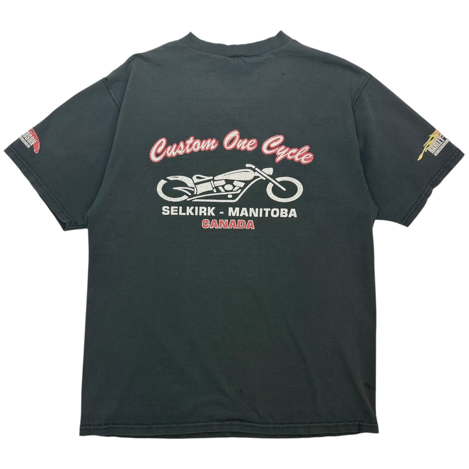 Vintage Harley Davidson Winnipeg V Neck Tee Black