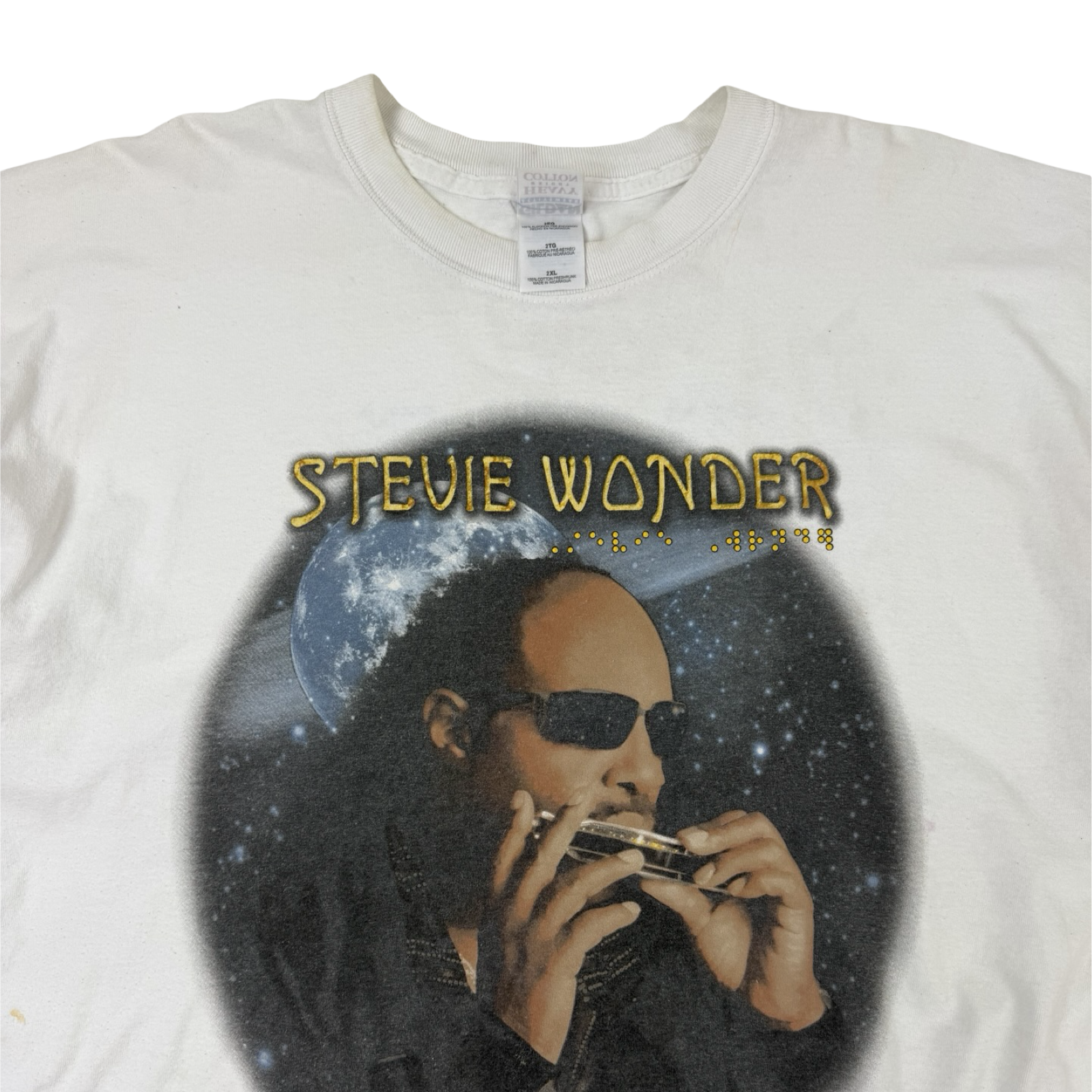 Vintage Stevie Wonder A Wonder Summer's Night Tour T-Shirt White
