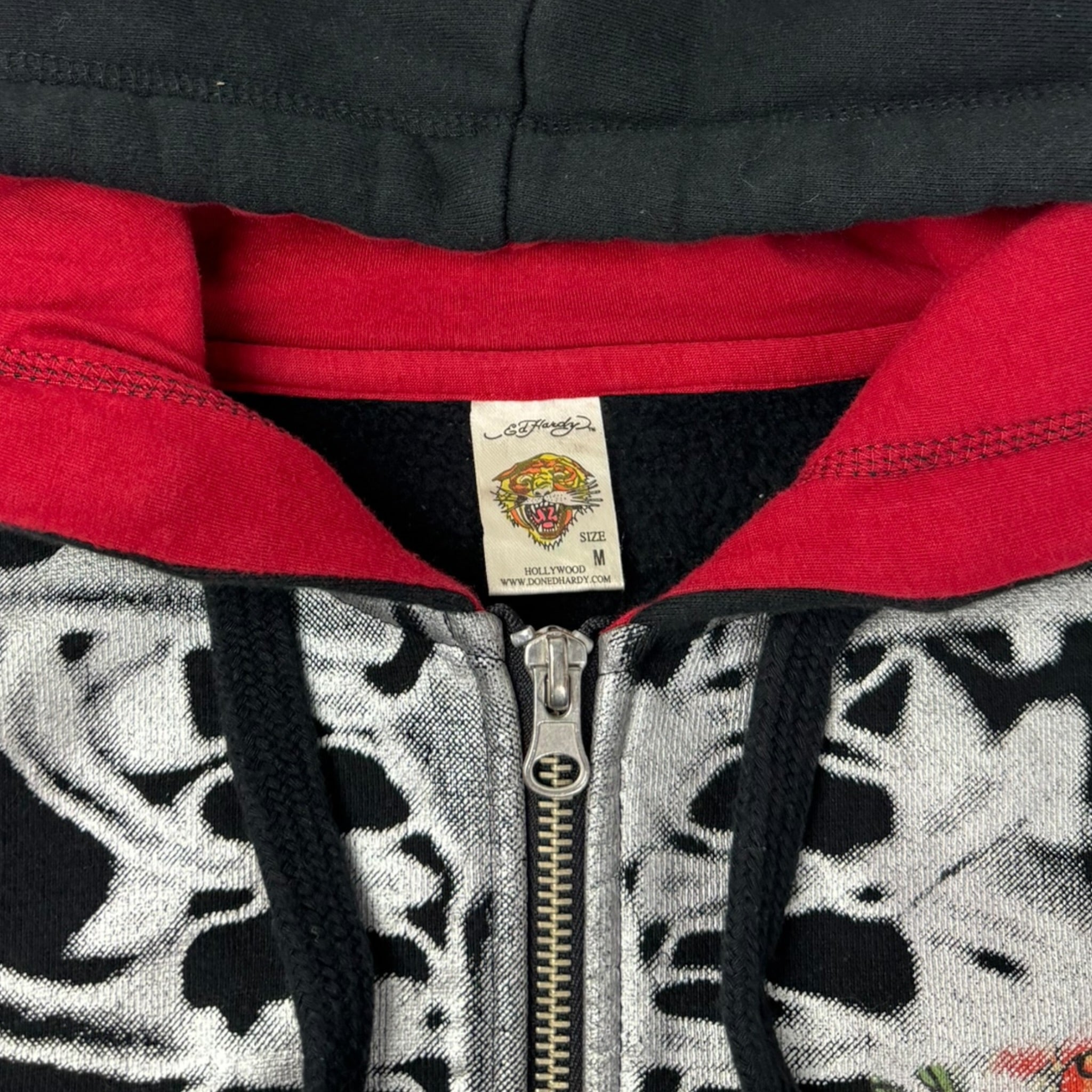 Vintage Ed Hardy Skeleton Body Zip Up Hoodie
