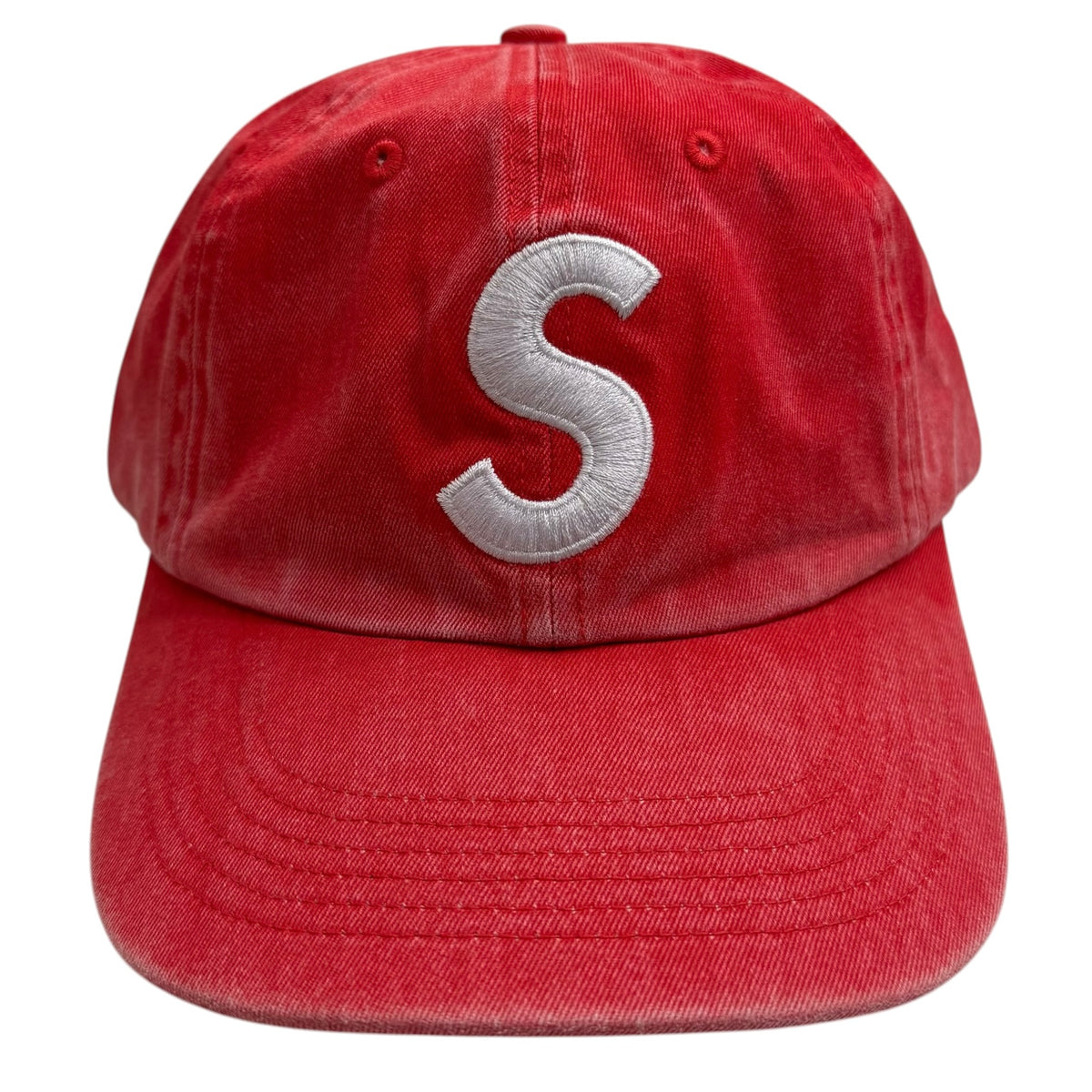 Supreme Pigment Coated S Logo 6 Panel Hat Red