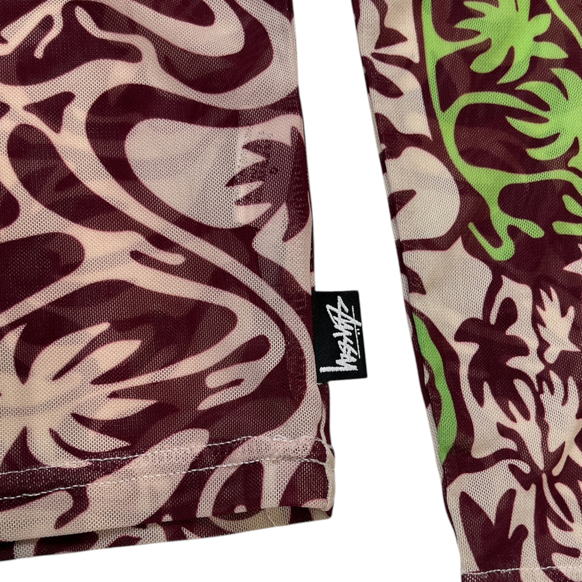 Stussy Psychedelic Palm Tree Long Sleeve Mesh Top