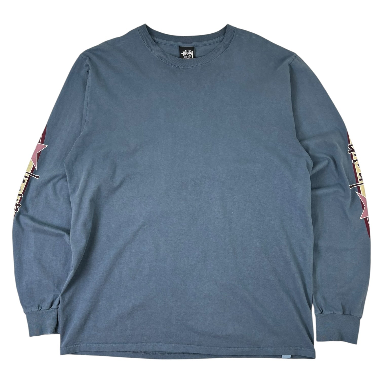 Stussy Two Star Pigment Dyed Long Sleeve T-Shirt Navy