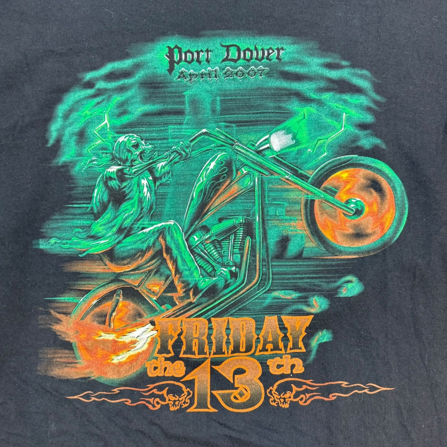 Vintage Friday The 13th On The Fridge Biker L/S Tee Black