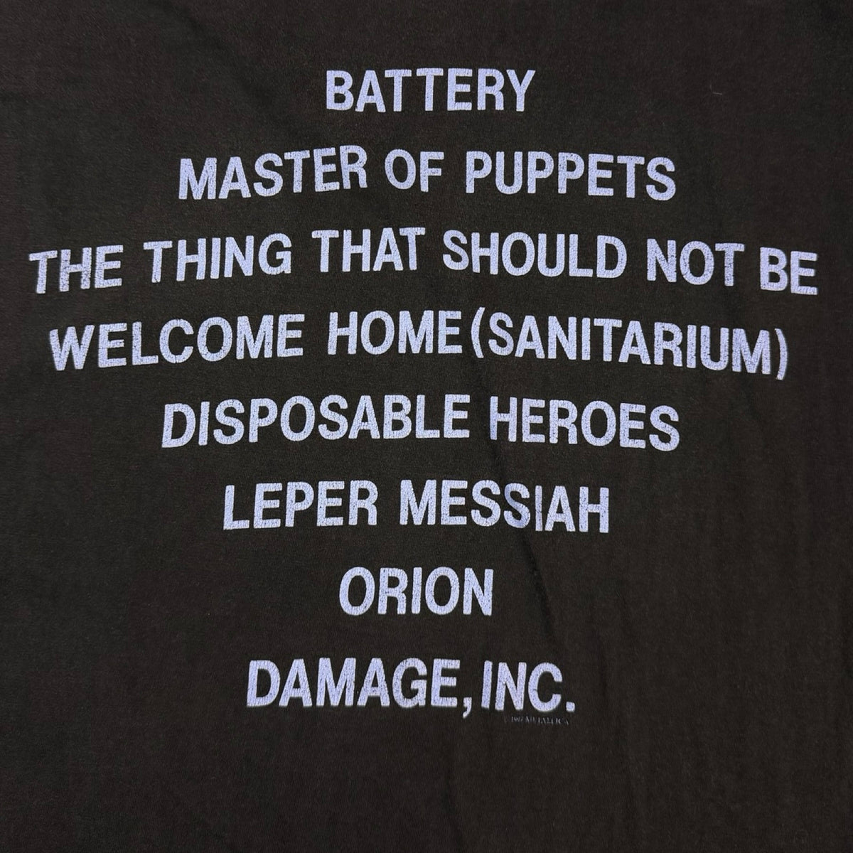 Vintage Metallica 'Master of Puppets' Metal Band T-Shirt Black
