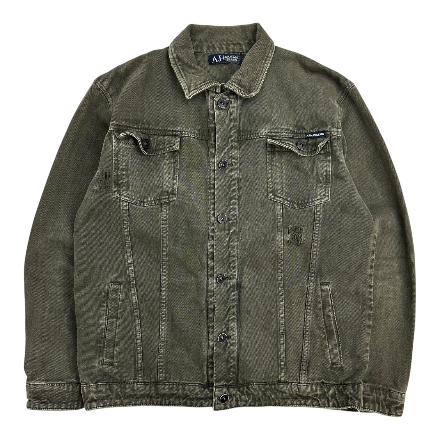 Vintage Armani Jeans Denim Jacket Green