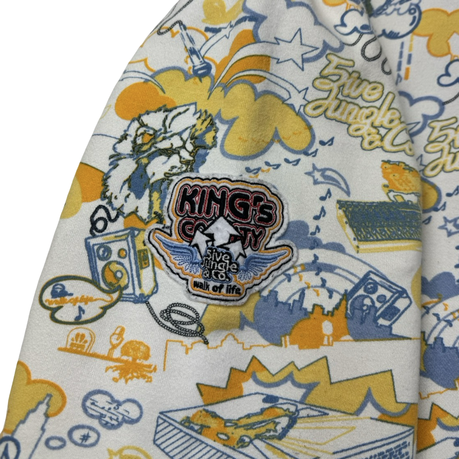 Vintage Y2K 5ive Jungle AOP Hoodie White