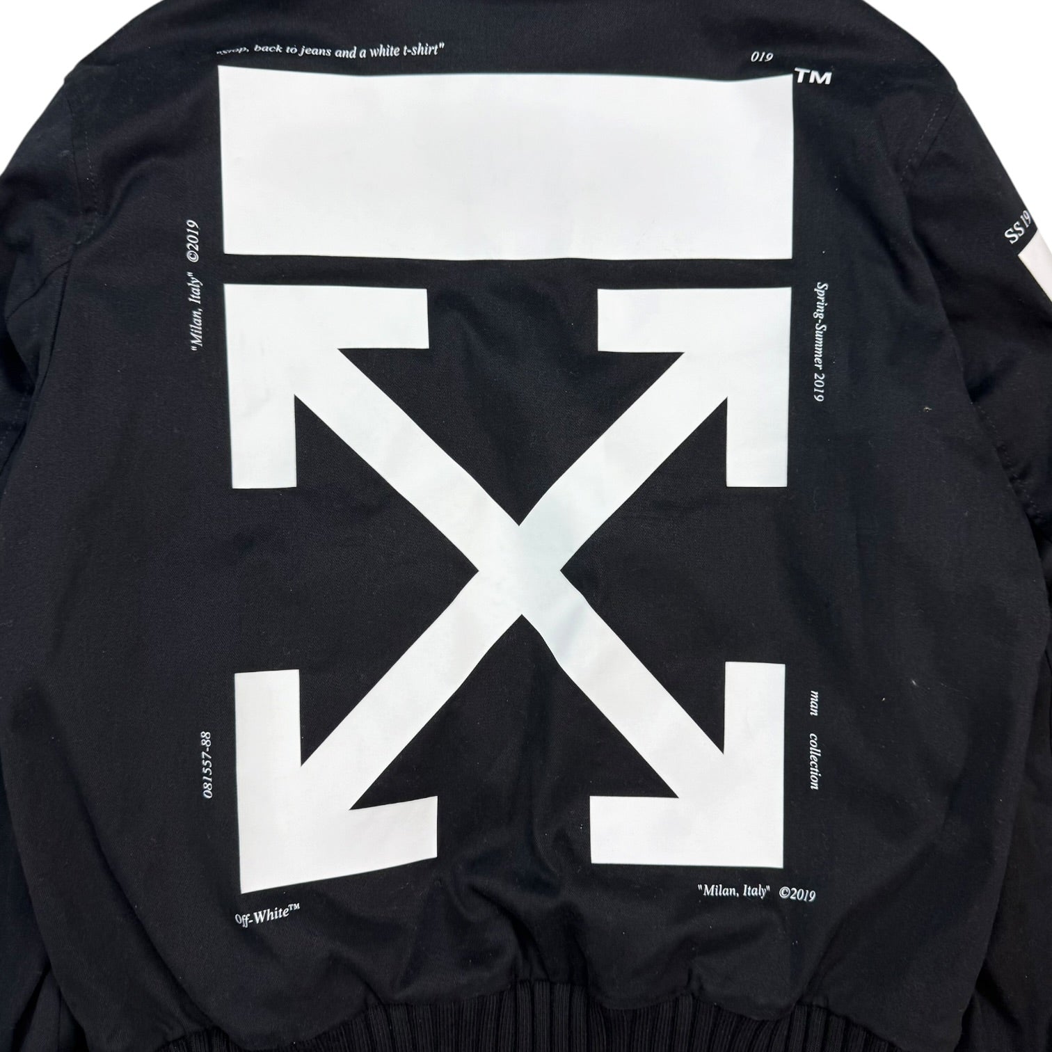 Off-White Black Diagonal Stripe Varsity Jacket