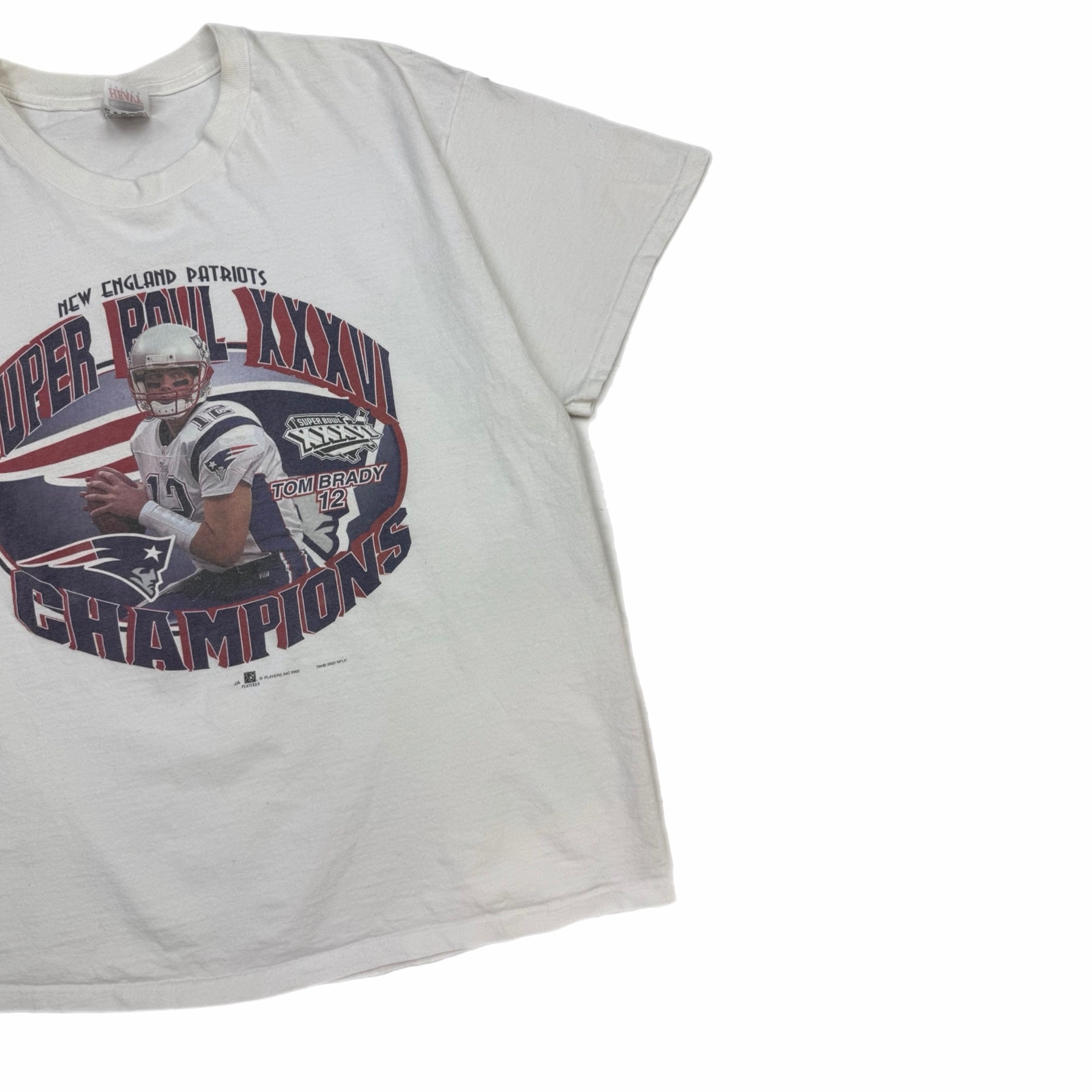 2002 Tom Brady New England Patriots Champions Tee White