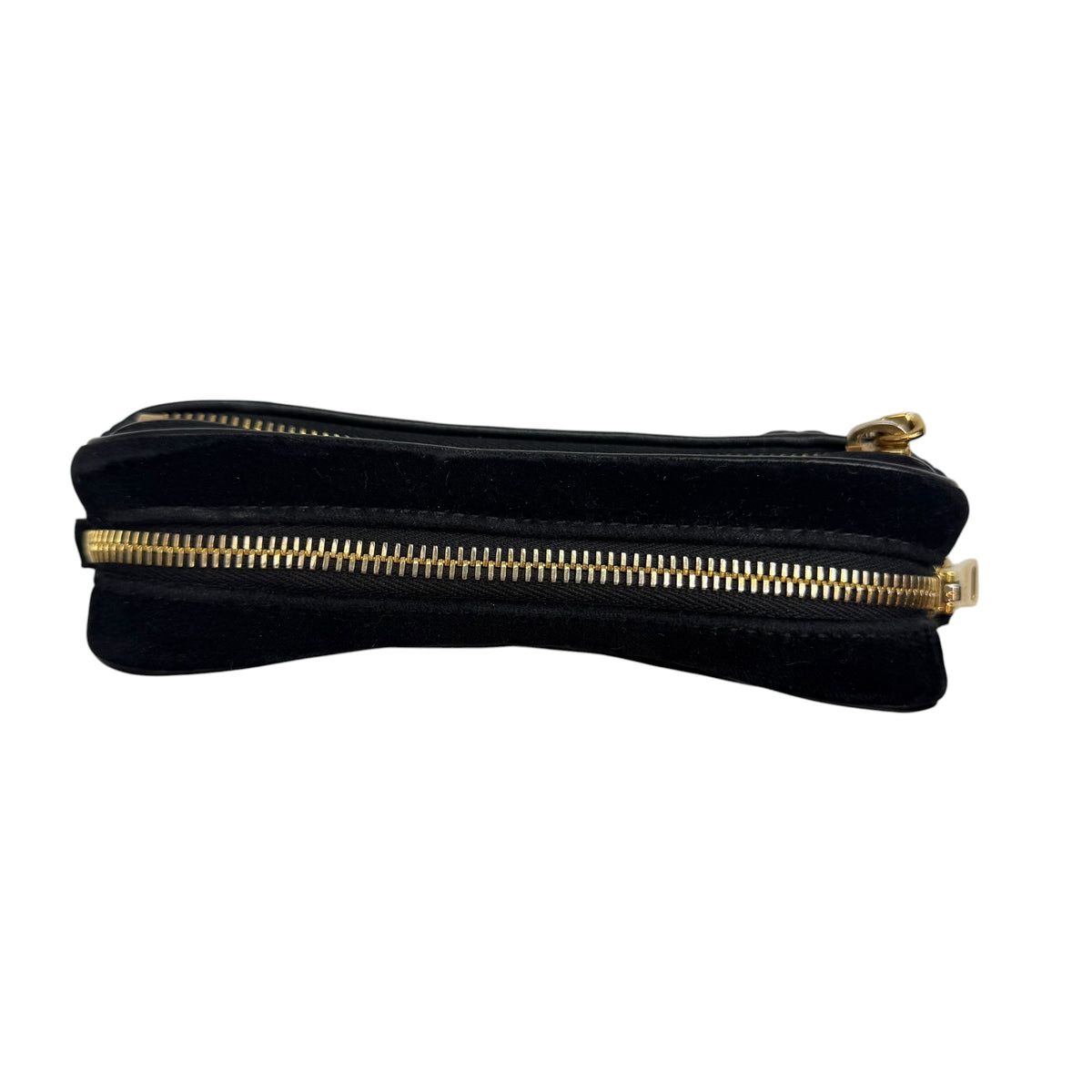 (W) Prada Black Velluto Velvet Belt Bag Black