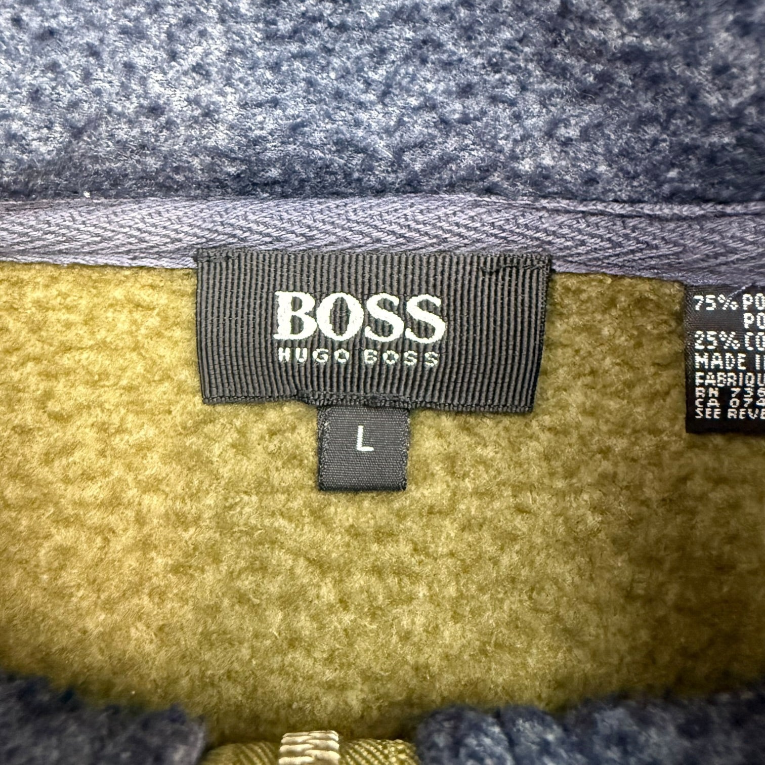 Vintage Hugo Boss Quarter Zip Sweater Green/Navy Blue