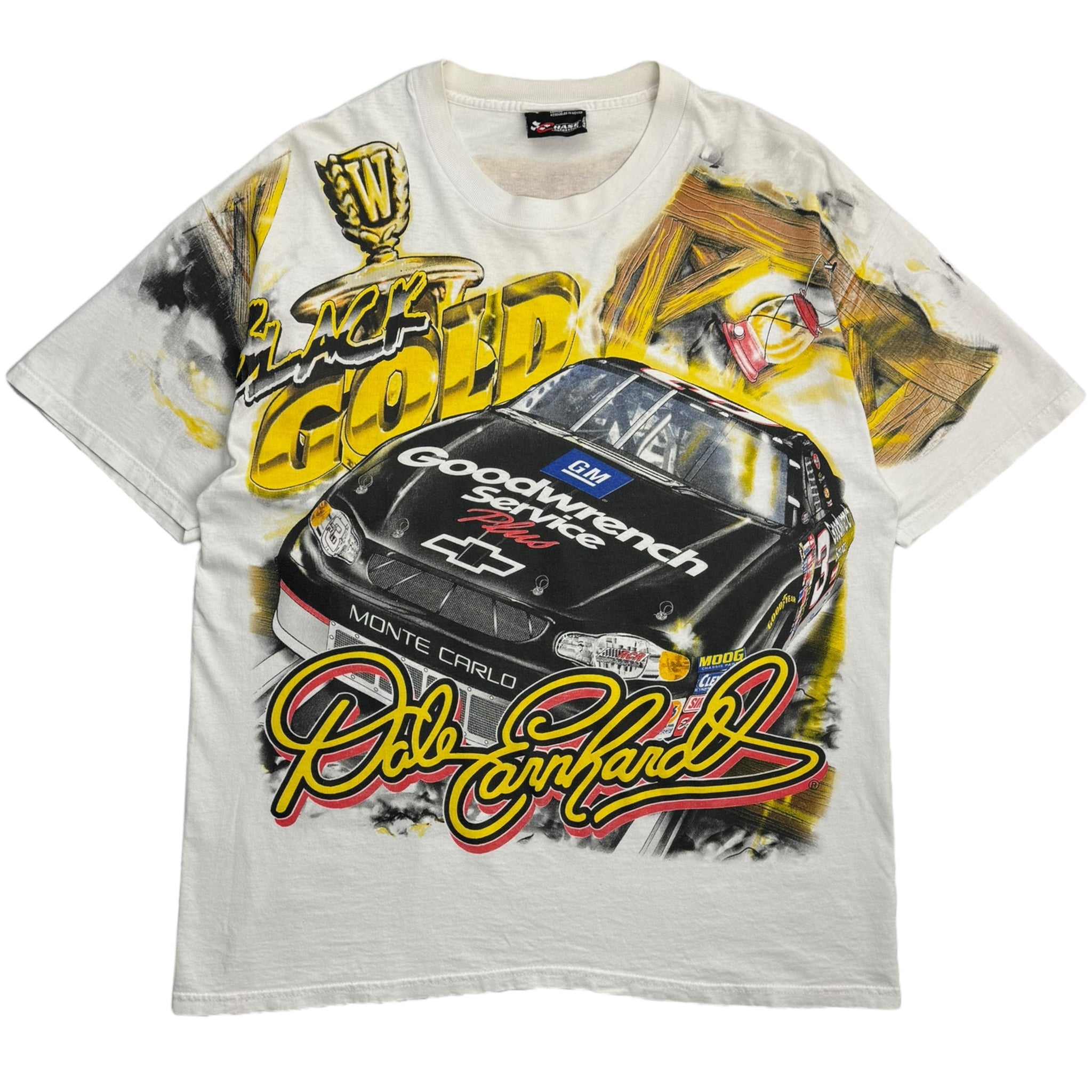 Vintage Dale Earnhardt “Black/Gold” All Over Print Racing T-Shirt