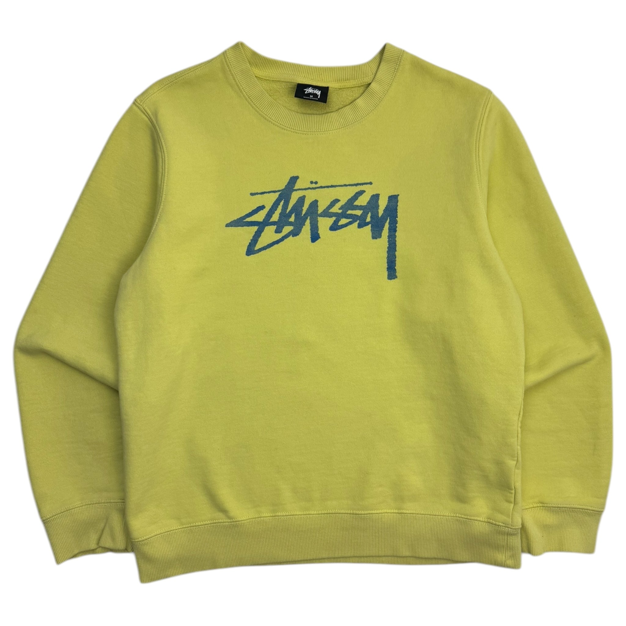 Stussy Logo Crewneck Lime/Yellow