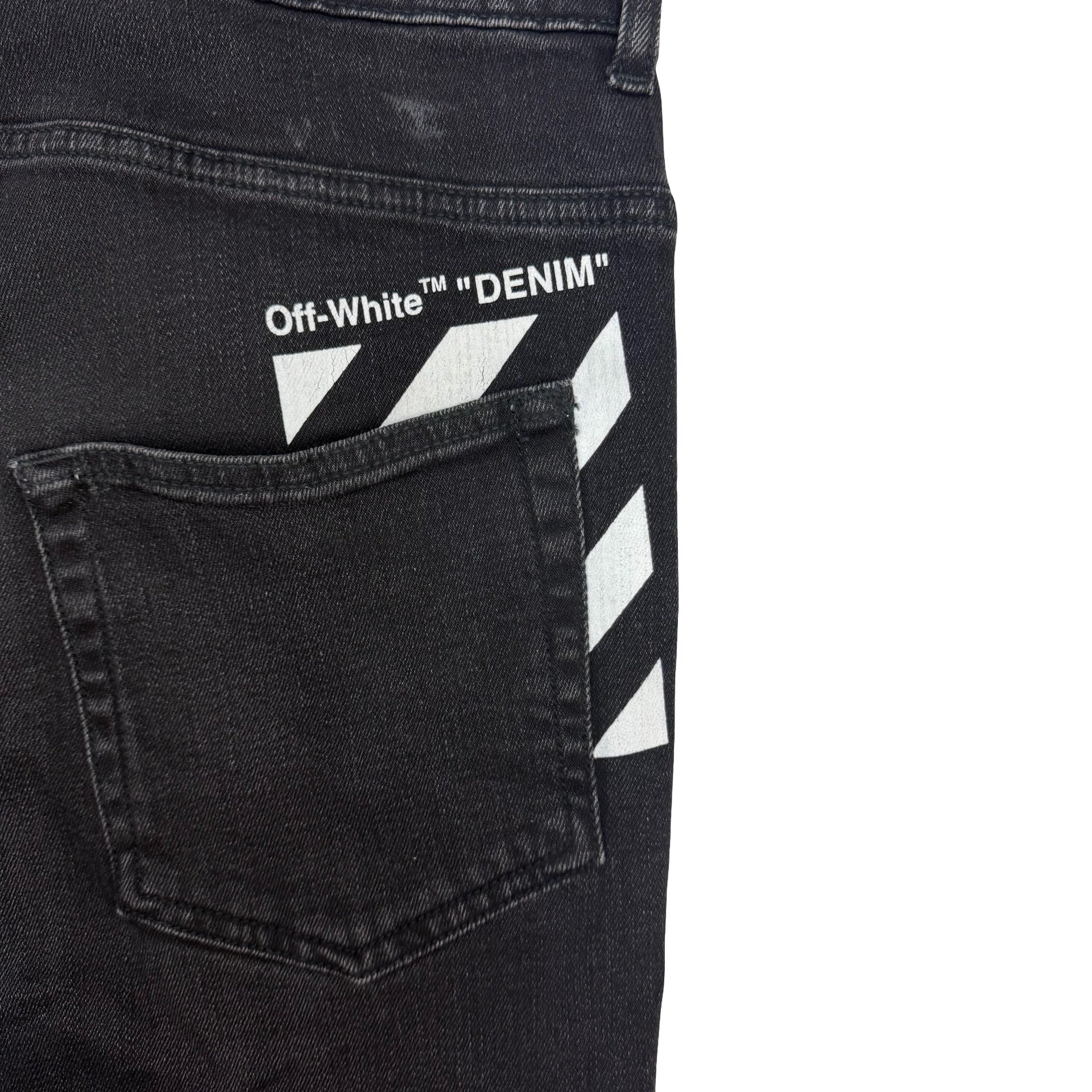 Off-White Diagonal Stripe Jeans Black