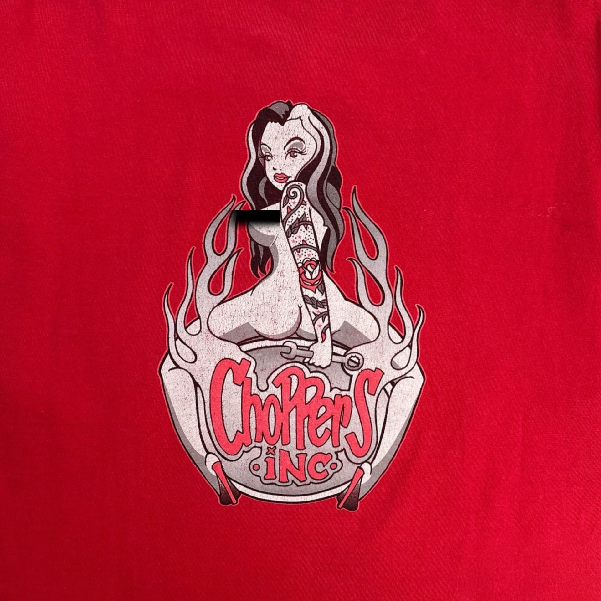 Vintage Y2K Choppers Inc. Pinup Girl T-Shirt