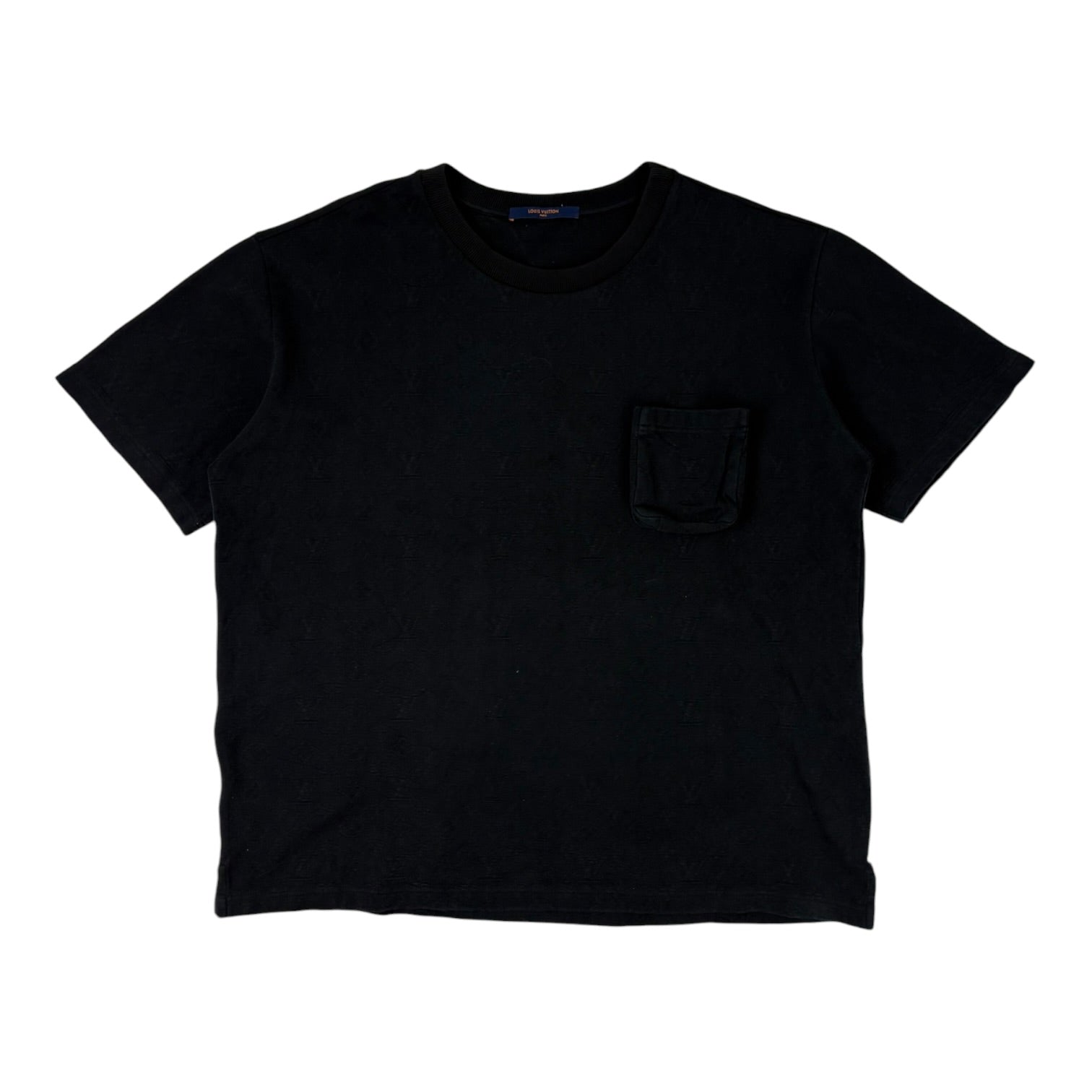 Louis Vuitton Signature 3D Monogram Pocket Tee Black