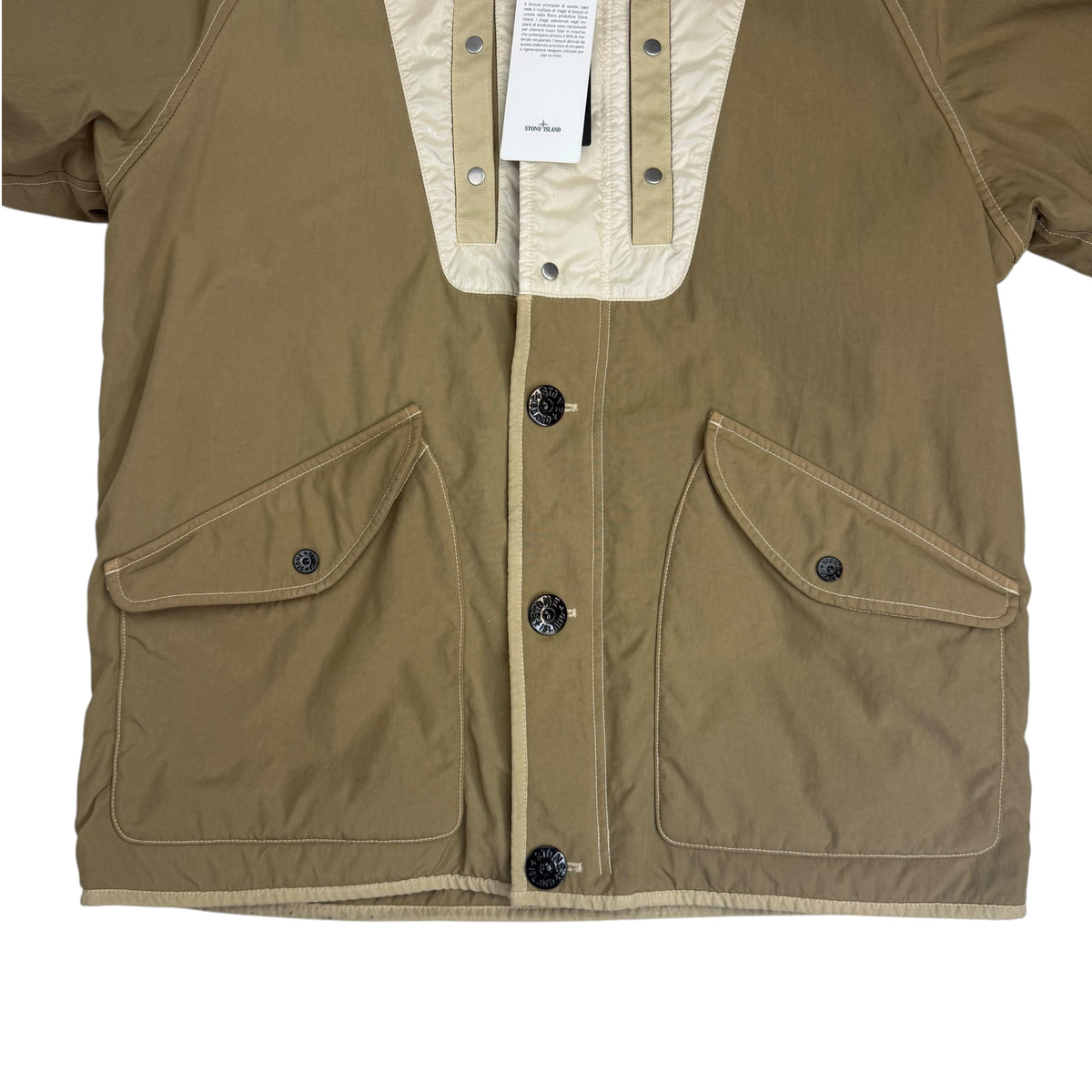 Stone Island Nylon Panama New Silk Light Hooded Jacket Beige