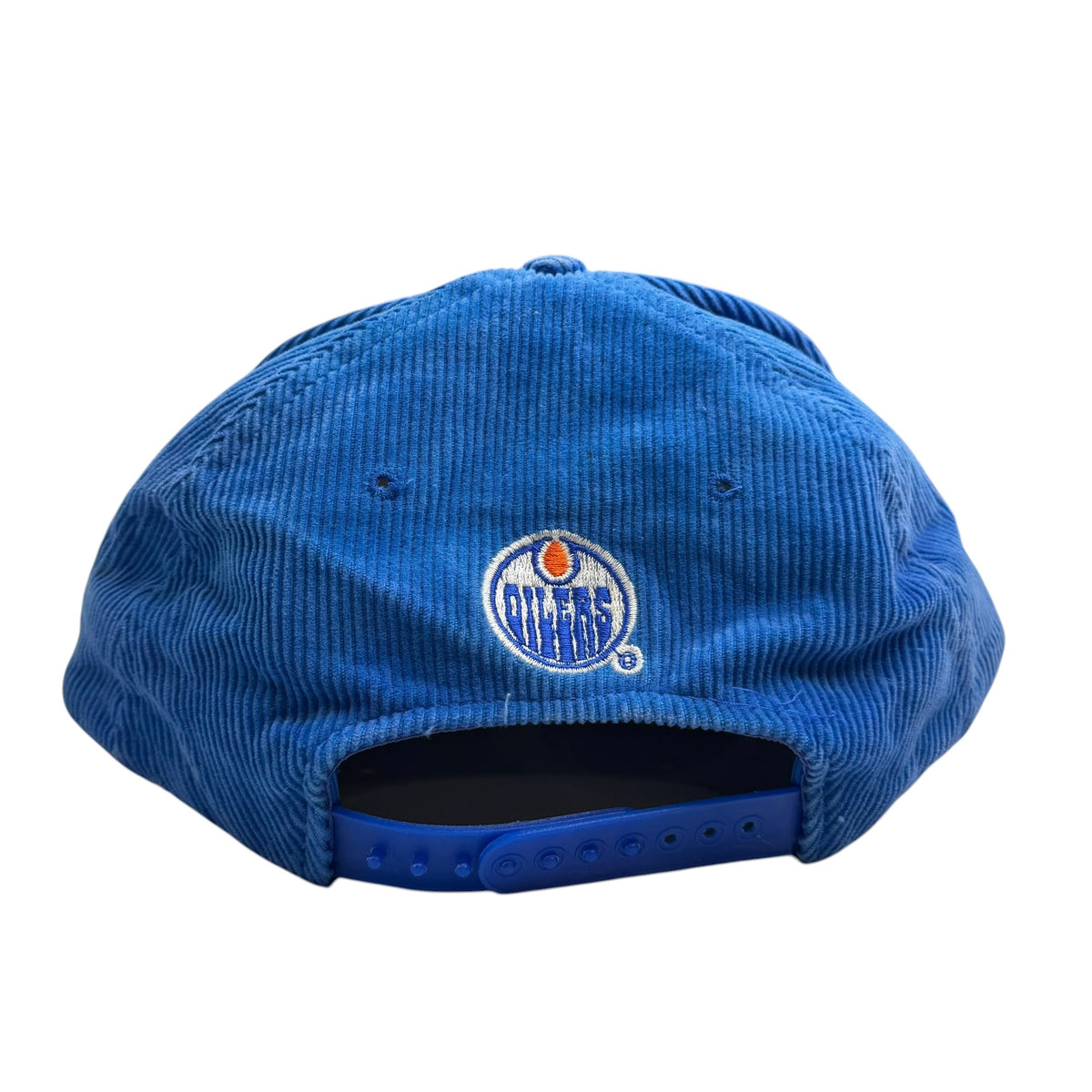 Vintage Edmonton Oilers Corduroy Snapback Hat Blue