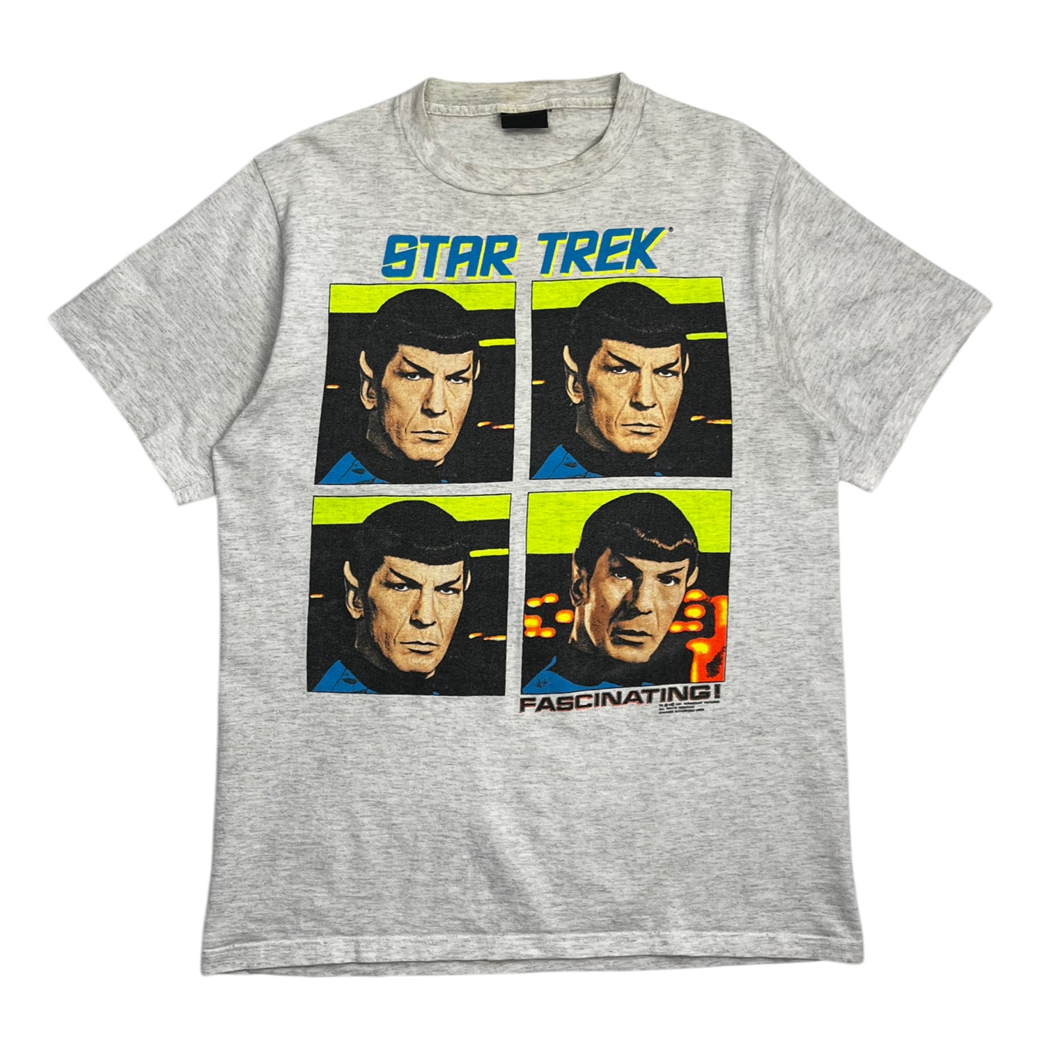 1991 Star Trek Faces Of Spock T-Shirt Grey