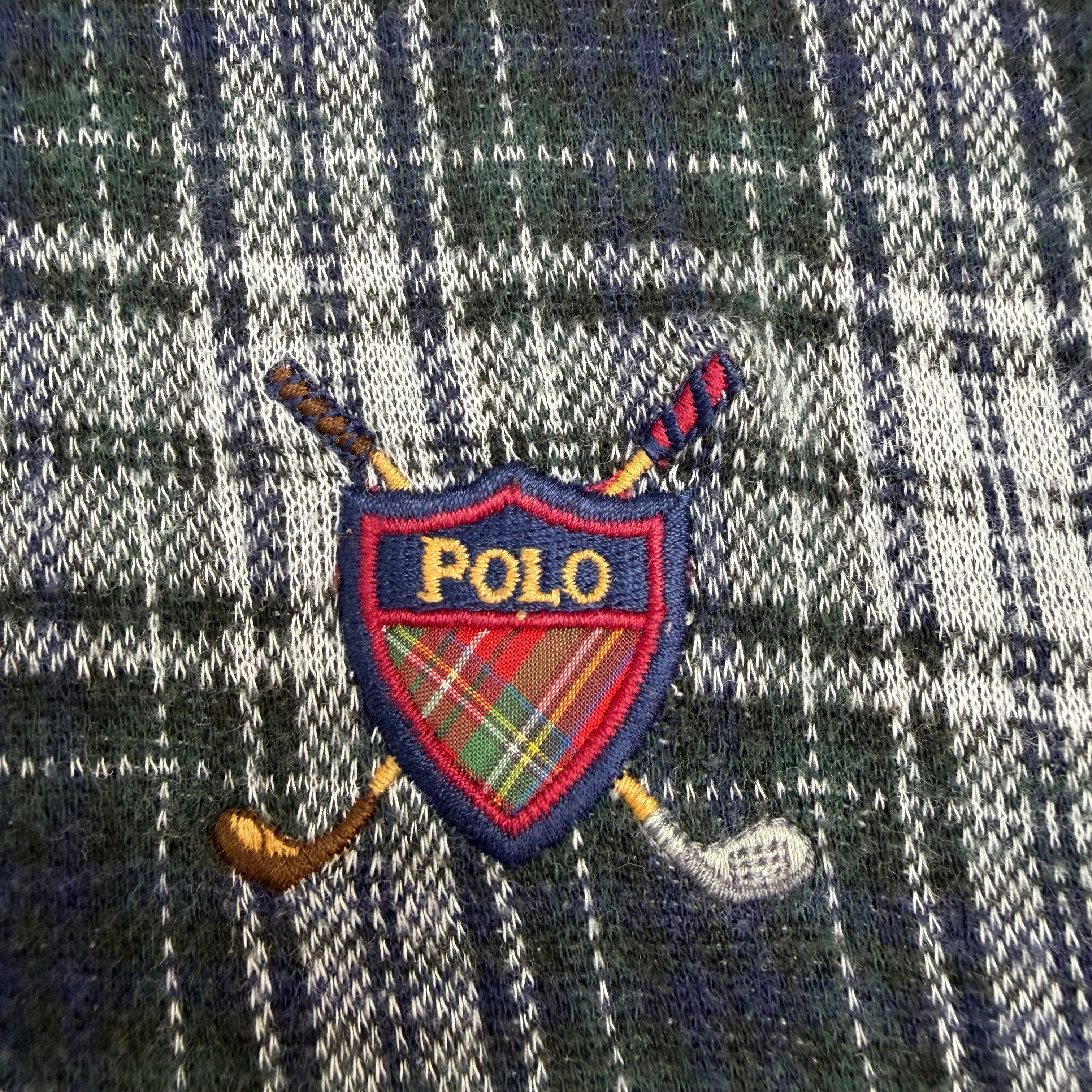 Vintage Polo Ralph Lauren Golf Plaid Polo Shirt Navy/Green