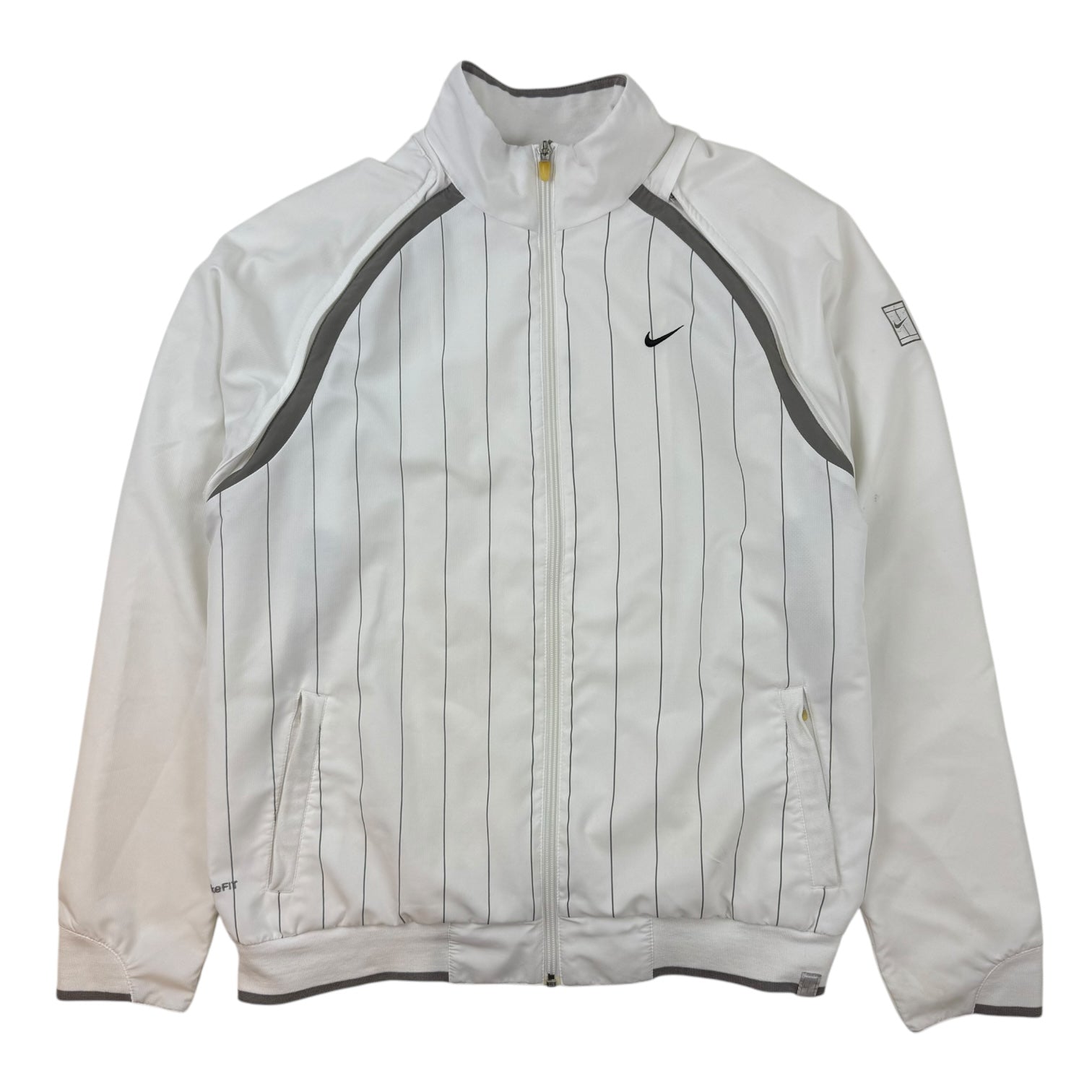 Vintage Nike Striped Track Jacket White/Grey