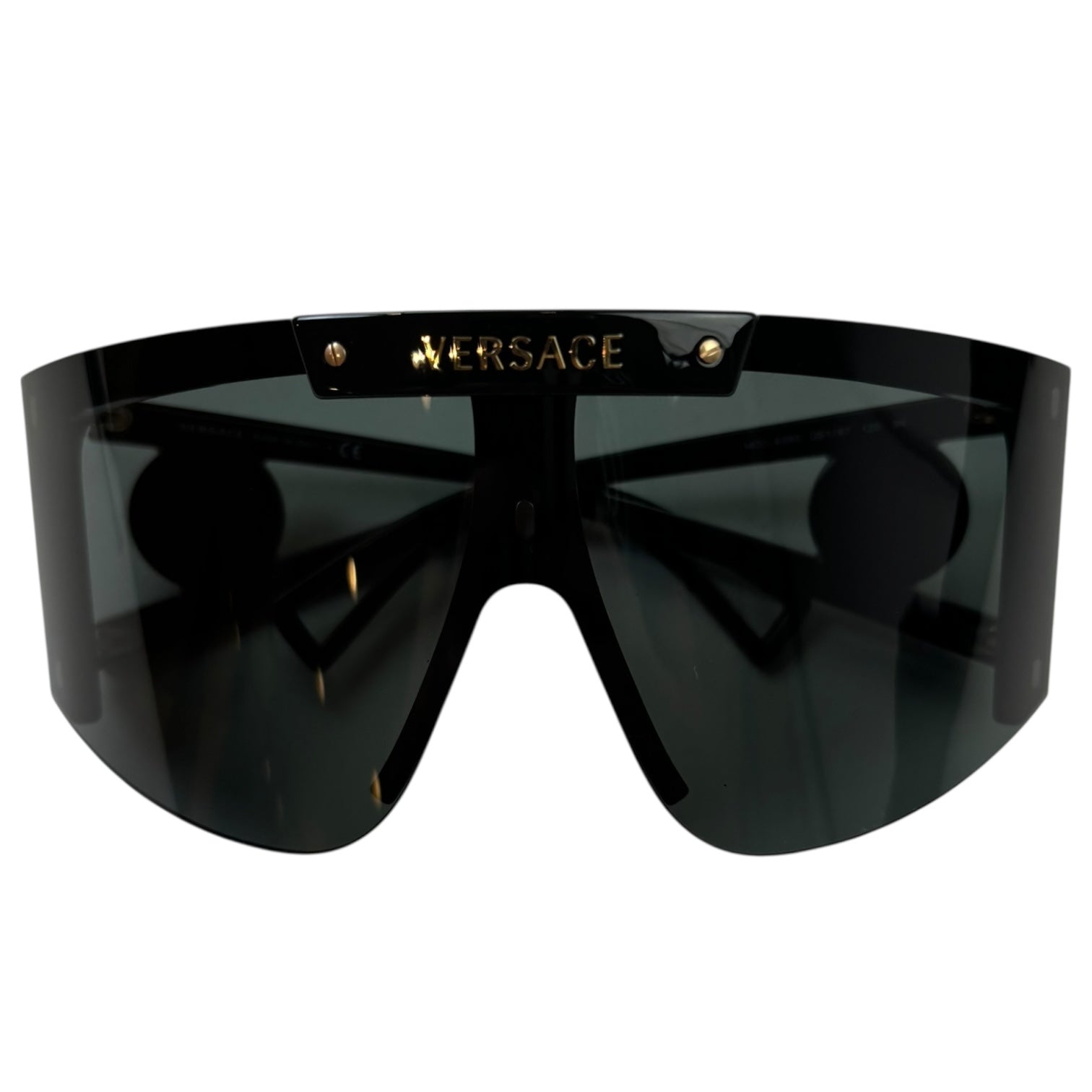 Versace Medusa Icon Shield Sunglasses Black/Gold