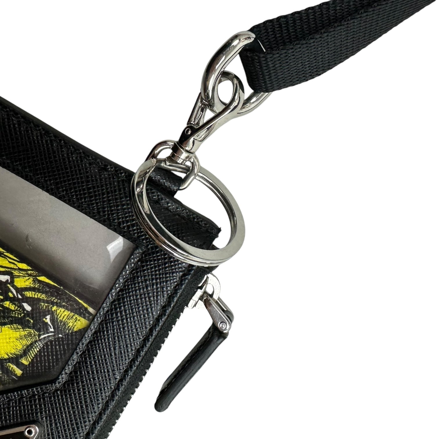 Prada Yellow and Black Plexi Print Card Holder